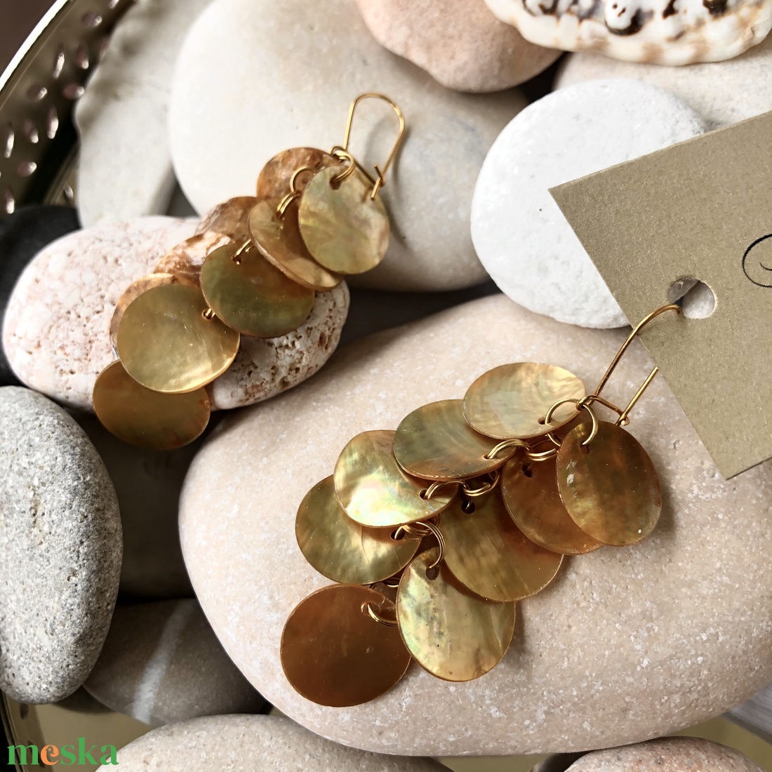 Andrassy Couture kagyló fülbevaló - ékszer - fülbevaló - csillár fülbevaló - Meska.hu