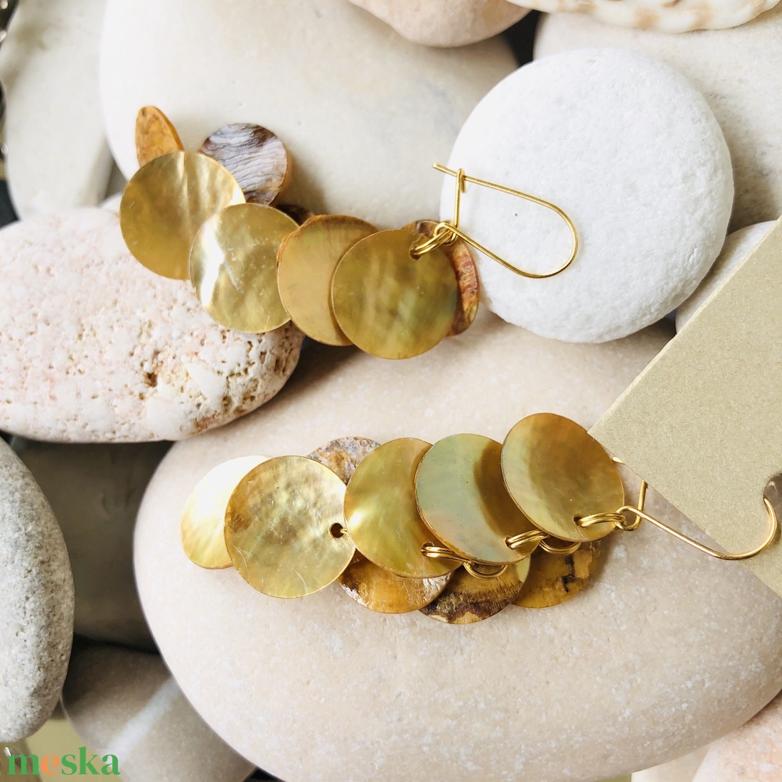 Andrassy Couture kagyló fülbevaló - ékszer - fülbevaló - csillár fülbevaló - Meska.hu