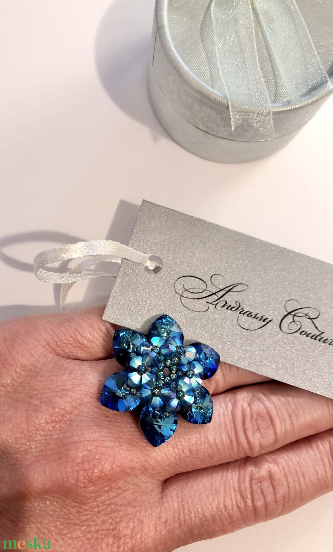 Andrassy Couture Swarovski gyűrű ékszerdobozban - ékszer - gyűrű - figurális gyűrű - Meska.hu