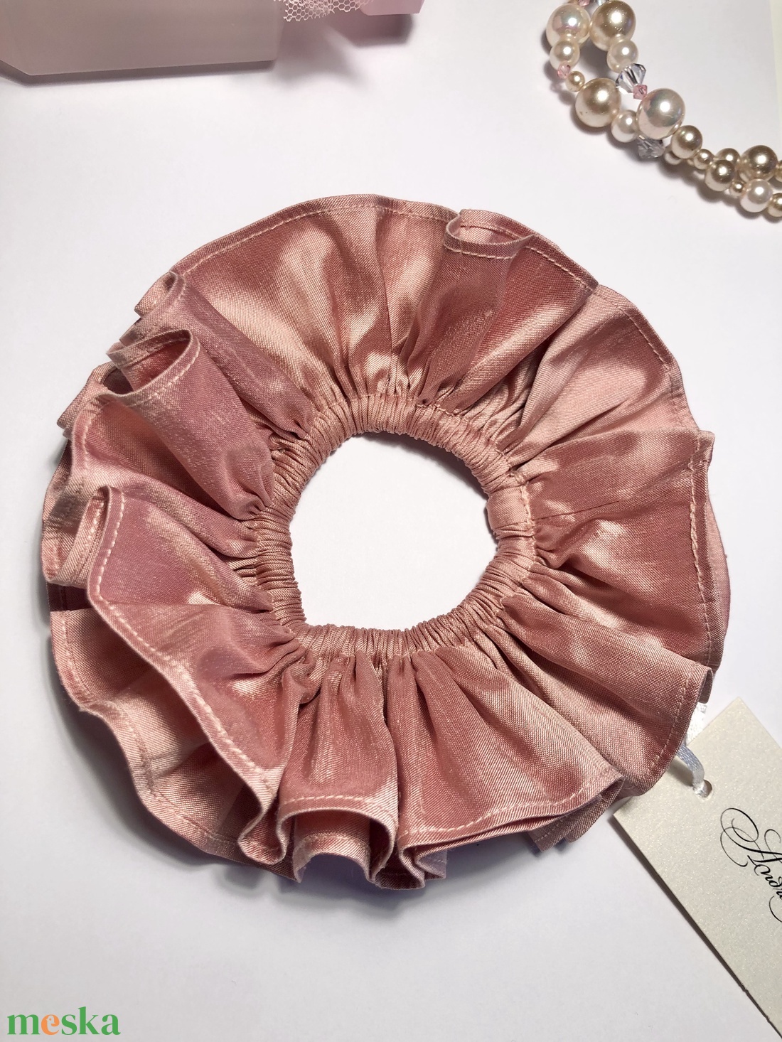 Andrassy Couture hernyóselyem santung hajgumi - ruha & divat - hajdísz & hajcsat - hajgumi - Meska.hu