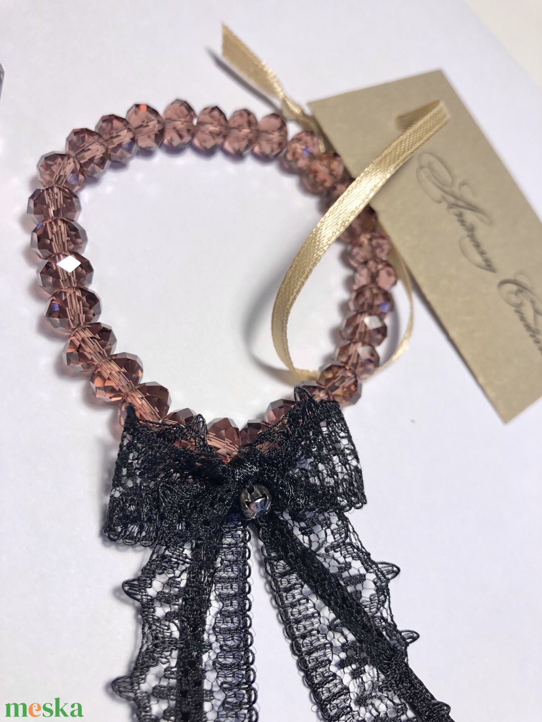 Andrassy Couture masnis cseh kristály karkötő  - ékszer - karkötő - karkötő medállal - Meska.hu