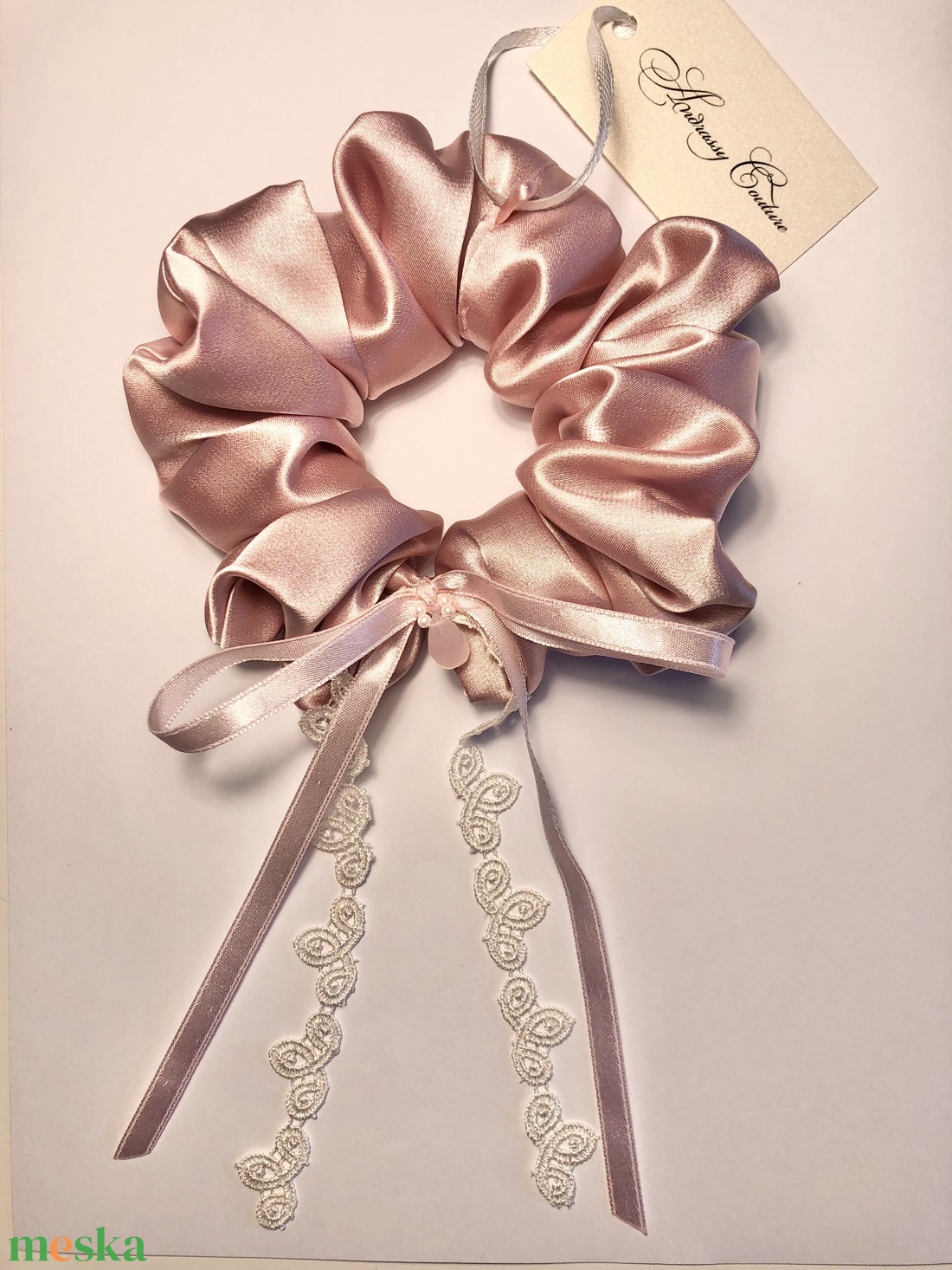 Andrassy Couture masnis szatén hajgumi - ruha & divat - hajdísz & hajcsat - hajgumi - Meska.hu