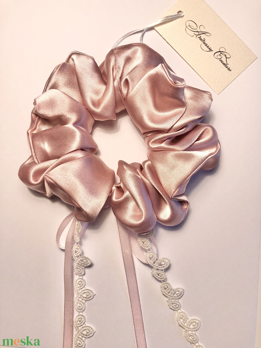 Andrassy Couture masnis szatén hajgumi - ruha & divat - hajdísz & hajcsat - hajgumi - Meska.hu