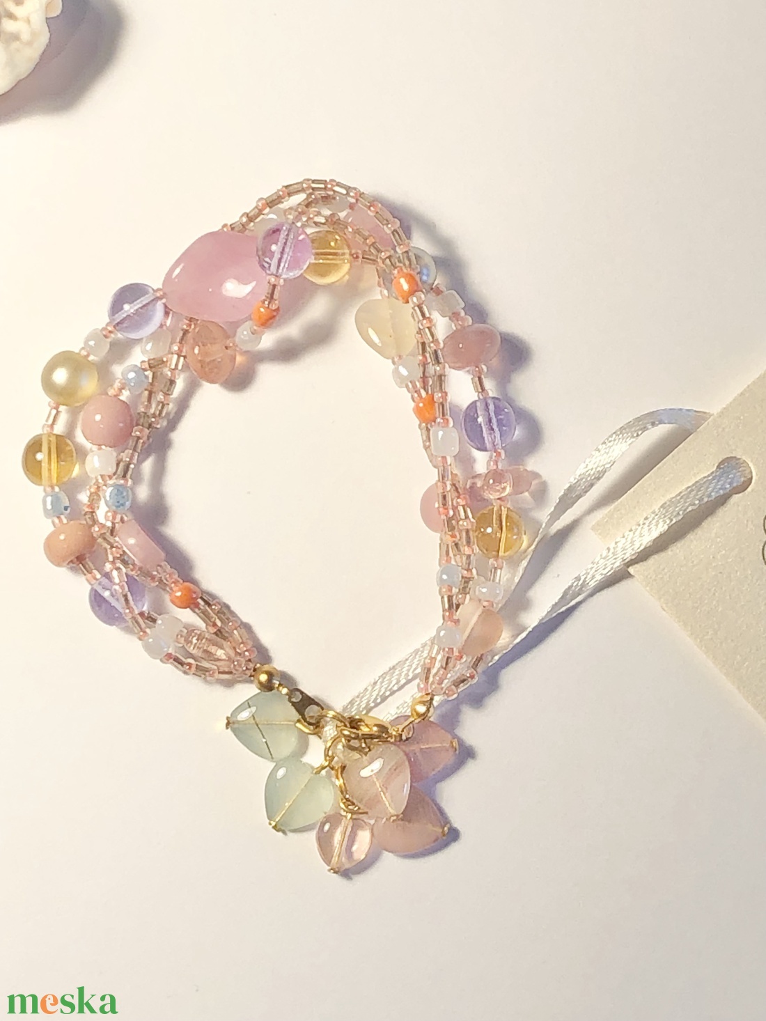 Andrassy Couture gyöngyös karkötő  - ékszer - karkötő - karkötő medállal - Meska.hu