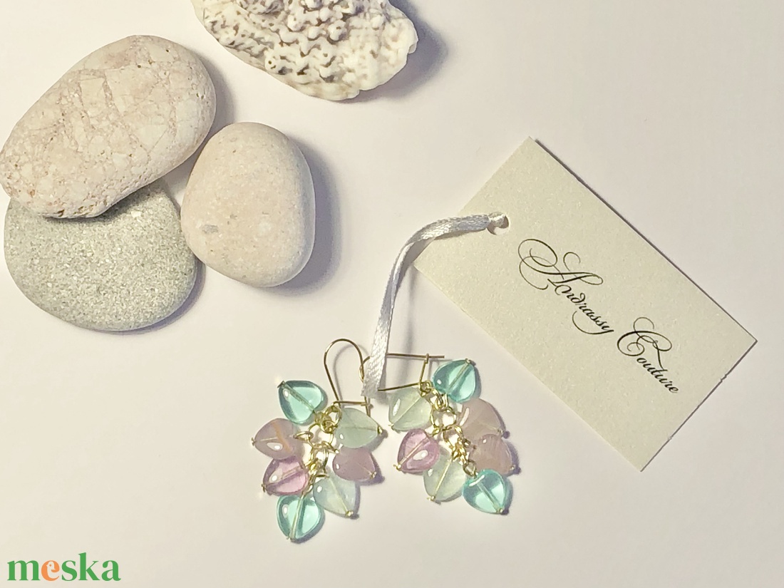 Andrassy Couture szivecskés fülbevaló  - ékszer - fülbevaló - lógó fülbevaló - Meska.hu