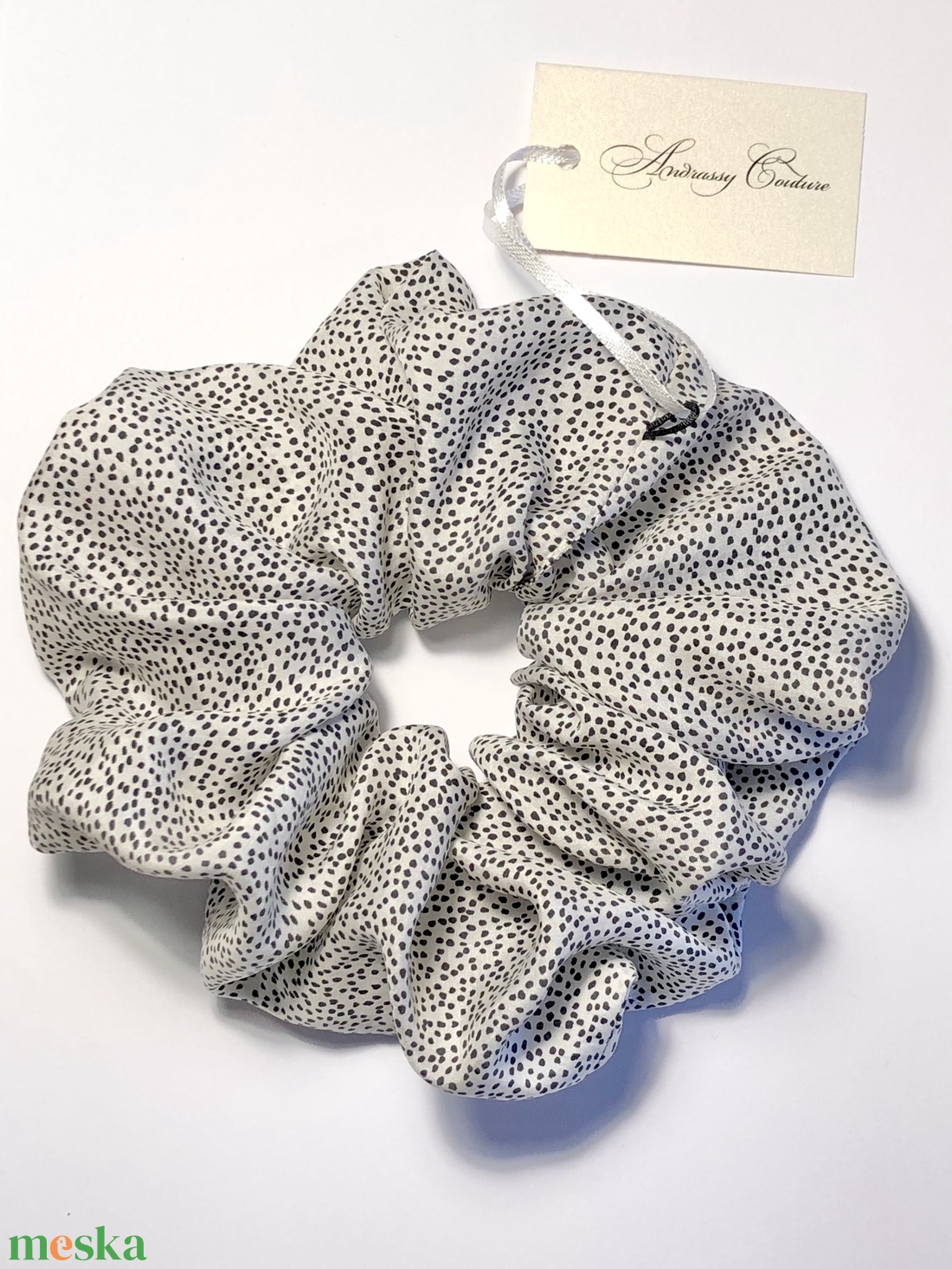 Andrassy Couture XL pöttyös hernyóselyem hajgumi - ruha & divat - hajdísz & hajcsat - hajgumi - Meska.hu