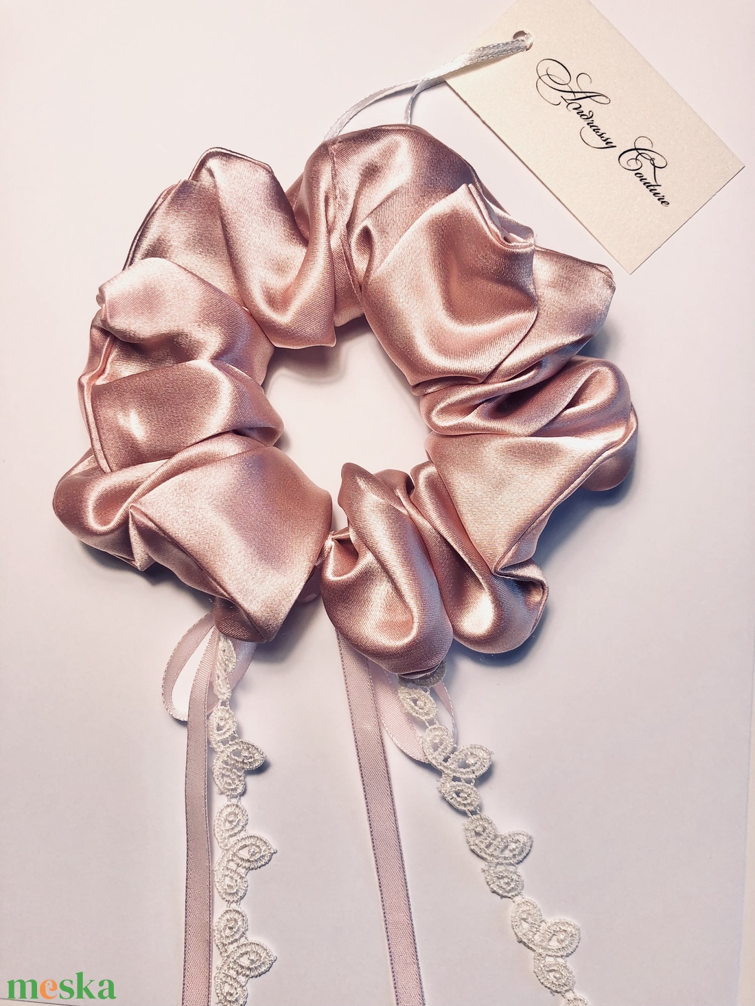 Andrassy Couture masnis szatén hajgumi - ruha & divat - hajdísz & hajcsat - hajgumi - Meska.hu