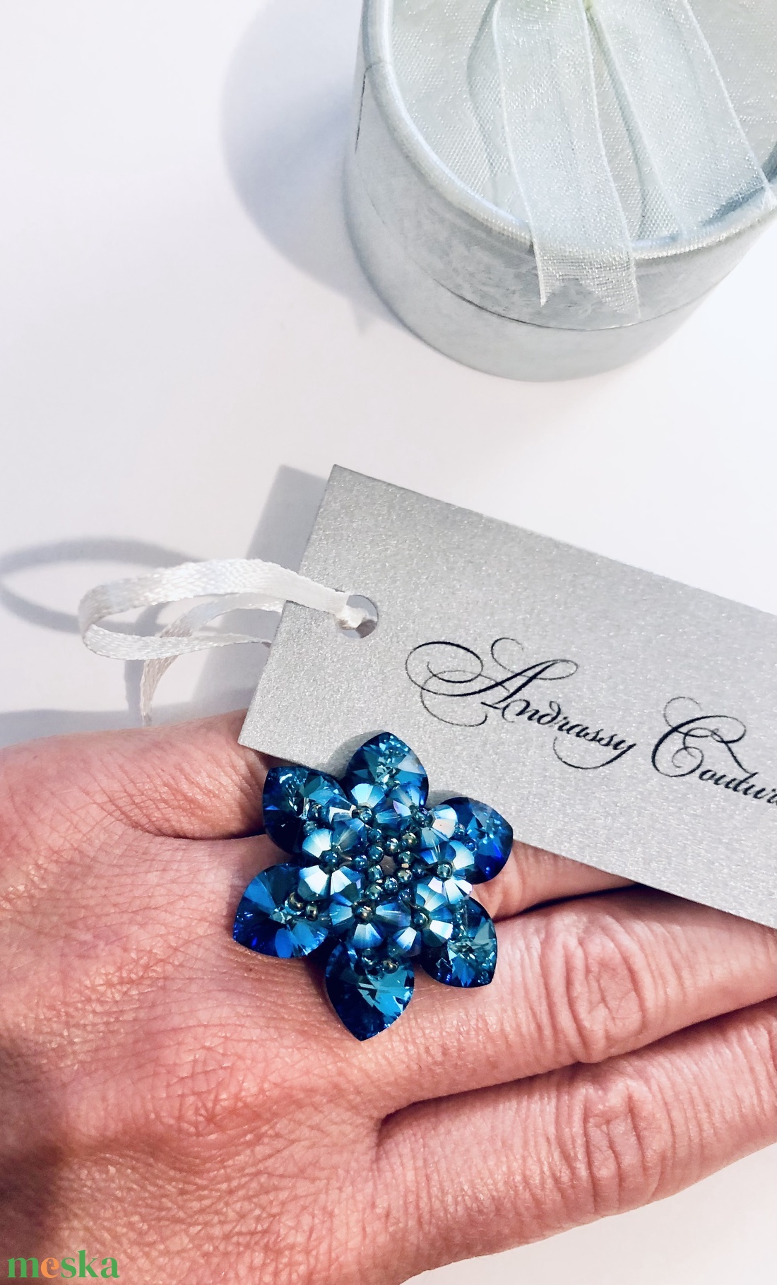 Andrassy Couture Swarovski gyűrű ékszerdobozban - ékszer - gyűrű - figurális gyűrű - Meska.hu