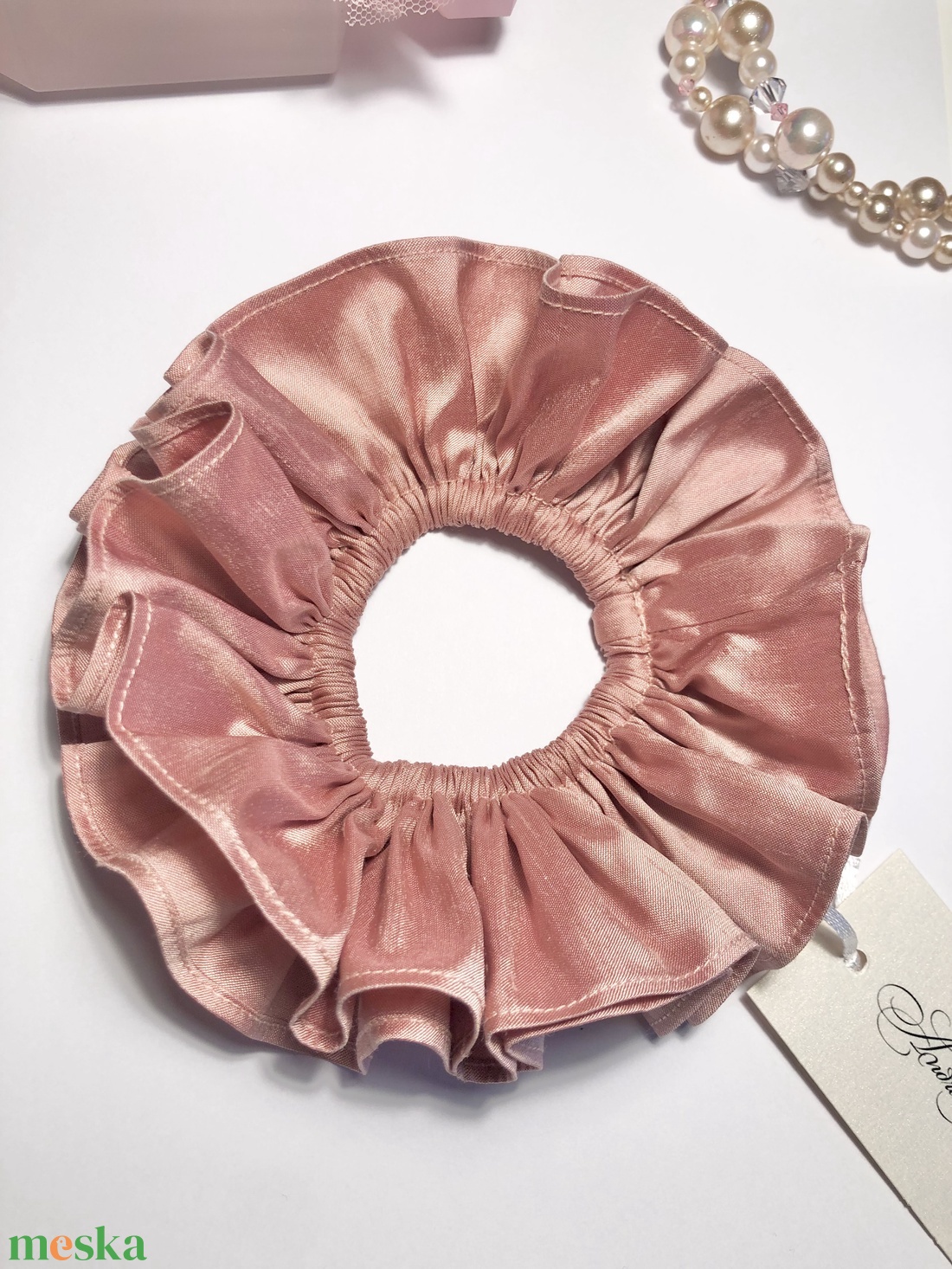 Andrassy Couture hernyóselyem santung hajgumi - ruha & divat - hajdísz & hajcsat - hajgumi - Meska.hu