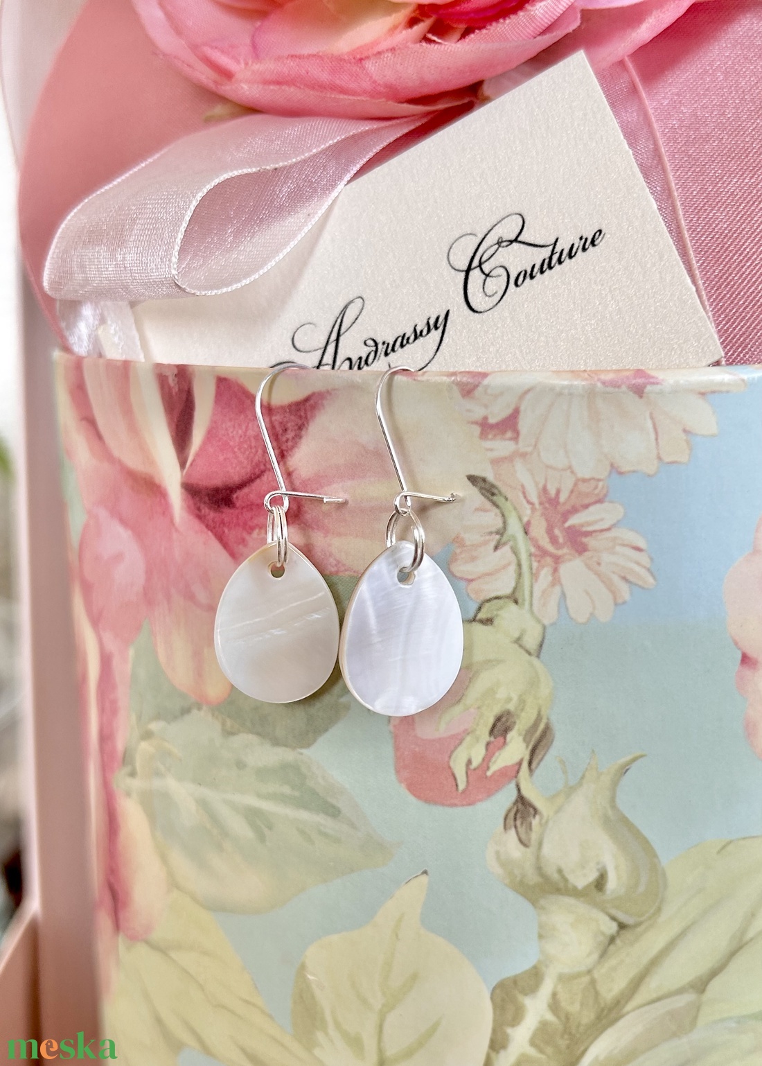 Andrassy Couture csepp kagyló fülbevaló  - ékszer - fülbevaló - lógó fülbevaló - Meska.hu