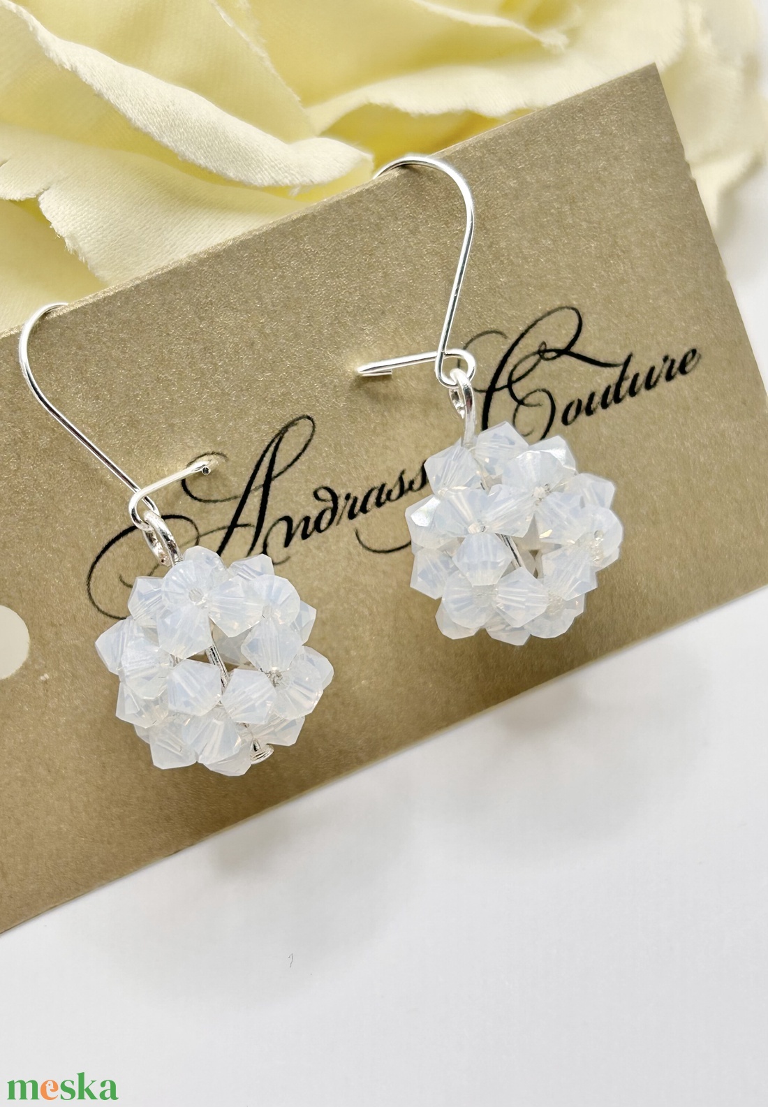 Andrassy Couture Swarovski golyó fülbevaló  - ékszer - fülbevaló - lógó fülbevaló - Meska.hu