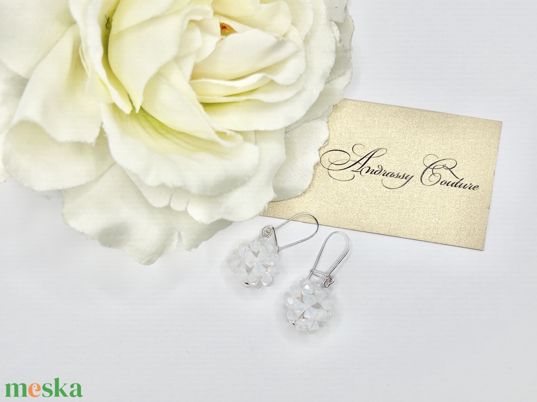 Andrassy Couture Swarovski golyó fülbevaló  - ékszer - fülbevaló - lógó fülbevaló - Meska.hu