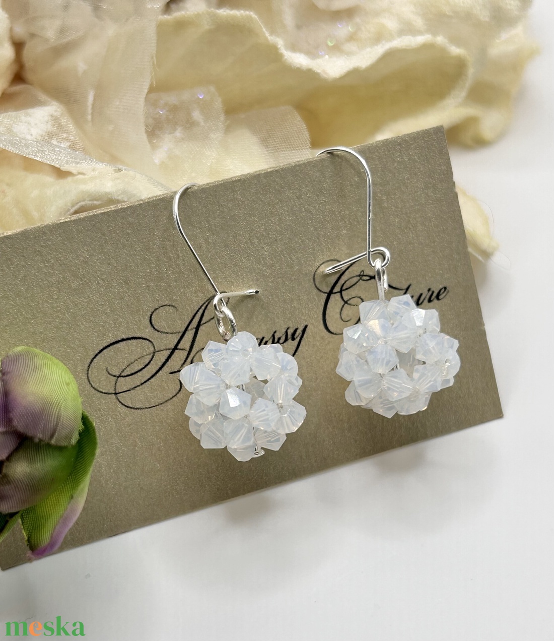 Andrassy Couture Swarovski golyó fülbevaló  - ékszer - fülbevaló - lógó fülbevaló - Meska.hu