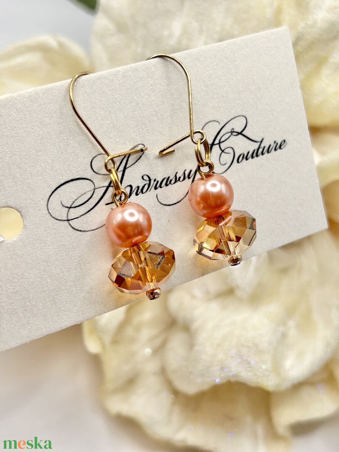 Andrassy Couture Naplemente Swarovski golyó fülbevaló  - ékszer - fülbevaló - lógó fülbevaló - Meska.hu