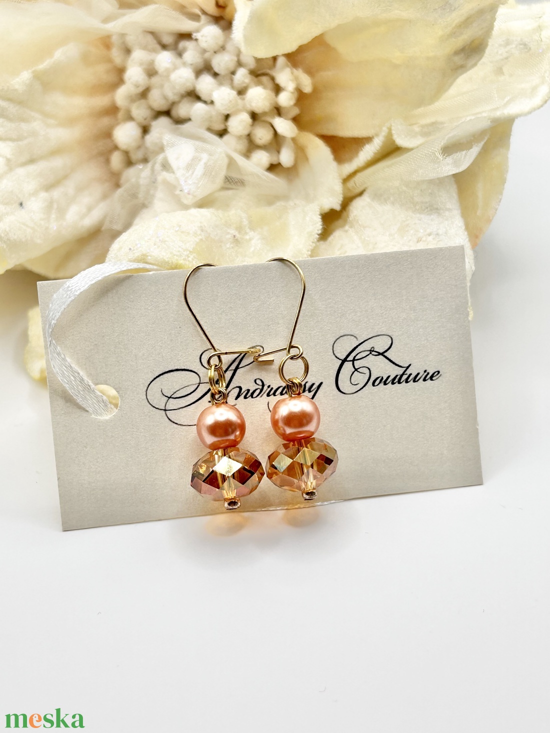 Andrassy Couture Naplemente Swarovski golyó fülbevaló  - ékszer - fülbevaló - lógó fülbevaló - Meska.hu