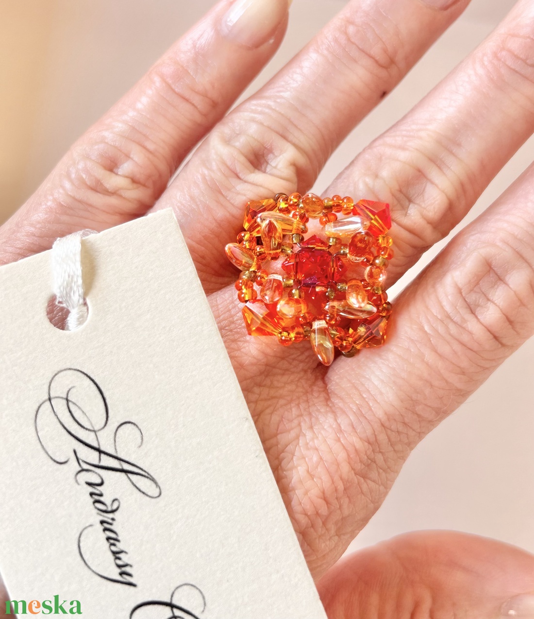 Andrassy Couture Naplemente Swarovski gyűrű  - ékszer - gyűrű - figurális gyűrű - Meska.hu