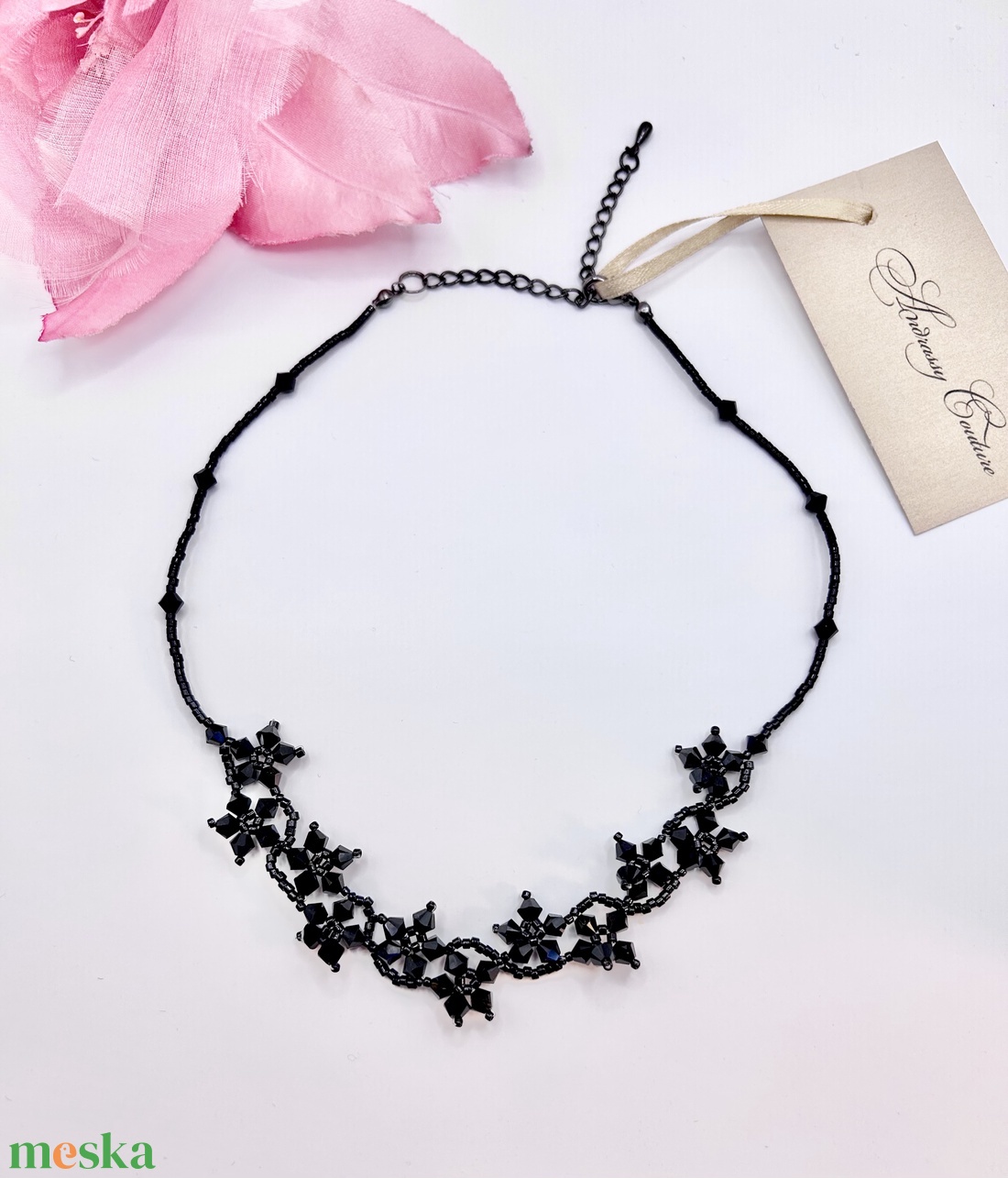 Andrassy Couture  Swarovski virágok nyakék/ nyaklánc - ékszer - nyaklánc - gyöngyös nyaklánc - Meska.hu