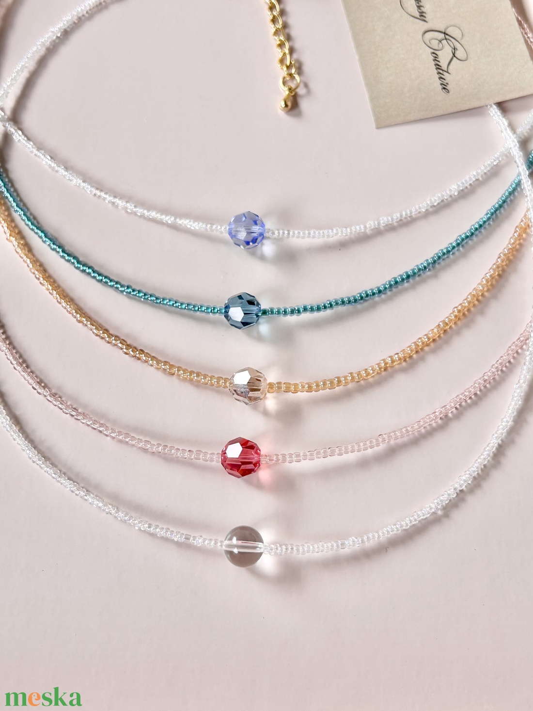 Andrassy Couture Swarovski bogyó egysoros gyöngy nyaklánc több színben  - ékszer - nyaklánc - gyöngyös nyaklánc - Meska.hu