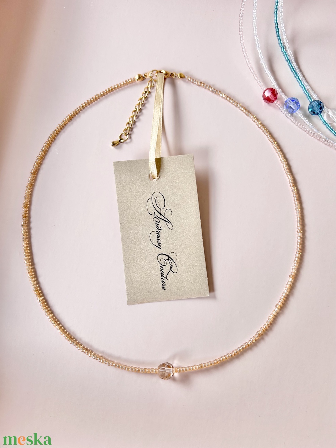 Andrassy Couture Swarovski bogyó egysoros gyöngy nyaklánc több színben  - ékszer - nyaklánc - gyöngyös nyaklánc - Meska.hu