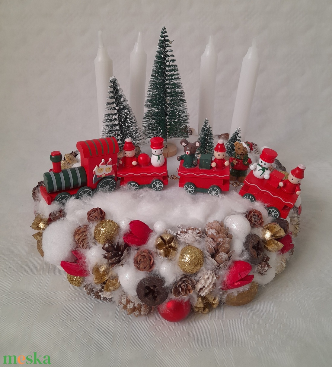 Vonatos adventi koszorú - karácsony - adventi díszek - adventi koszorú - Meska.hu