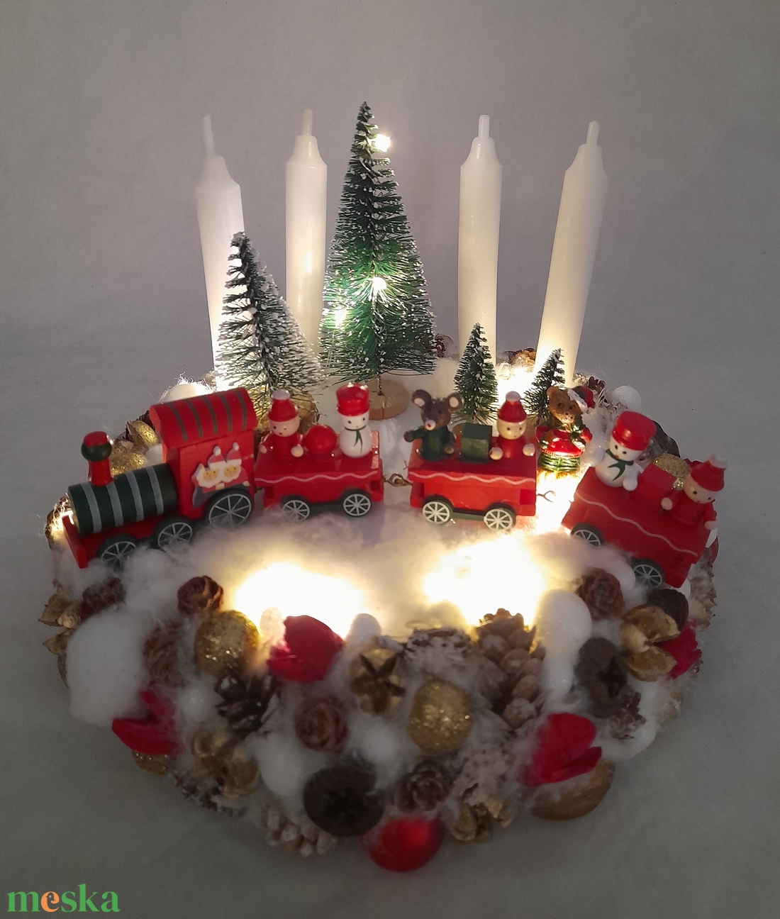 Vonatos adventi koszorú - karácsony - adventi díszek - adventi koszorú - Meska.hu