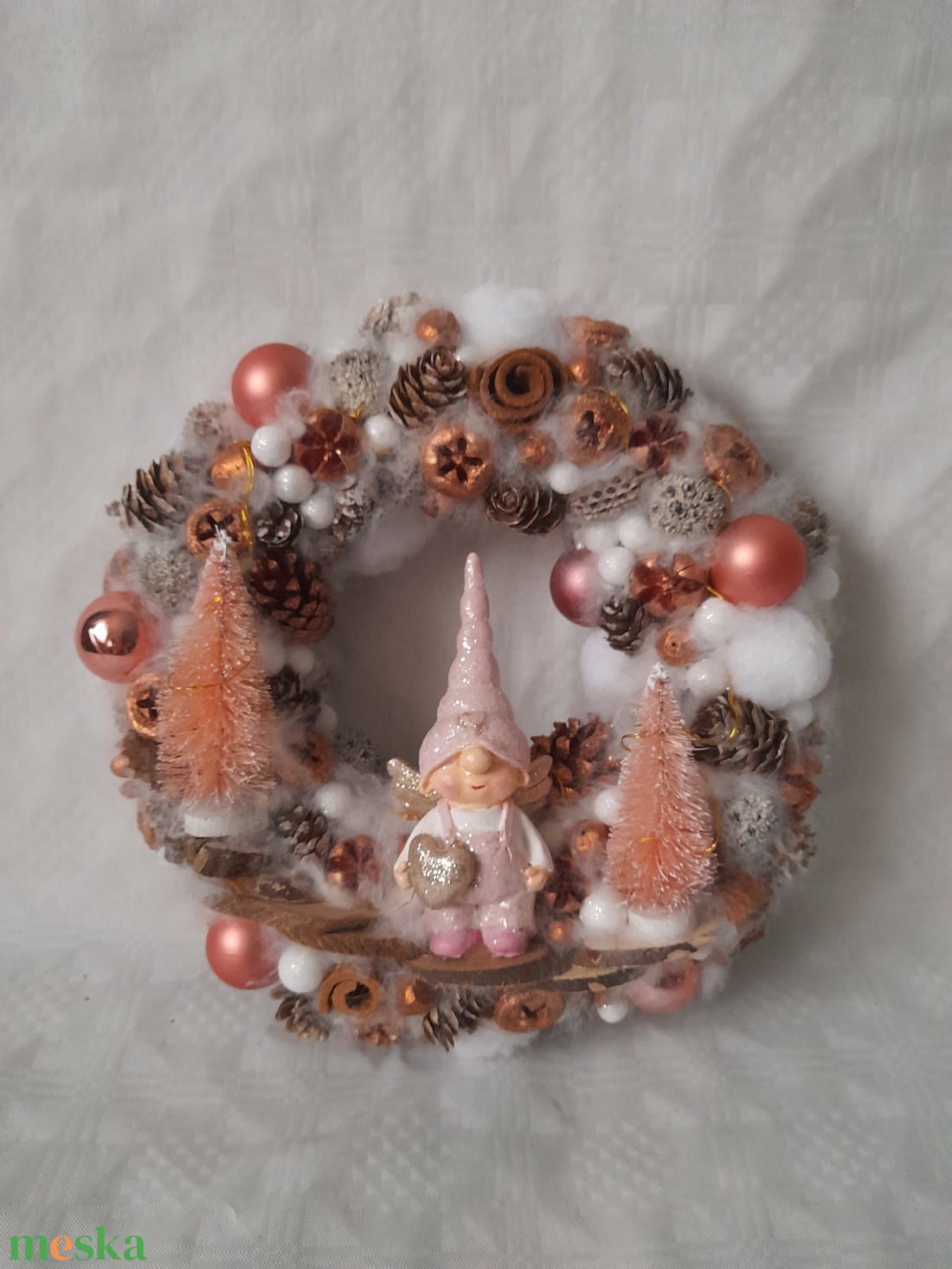 Világítós manó ajtódísz - karácsony - adventi díszek - adventi ajtódísz - Meska.hu