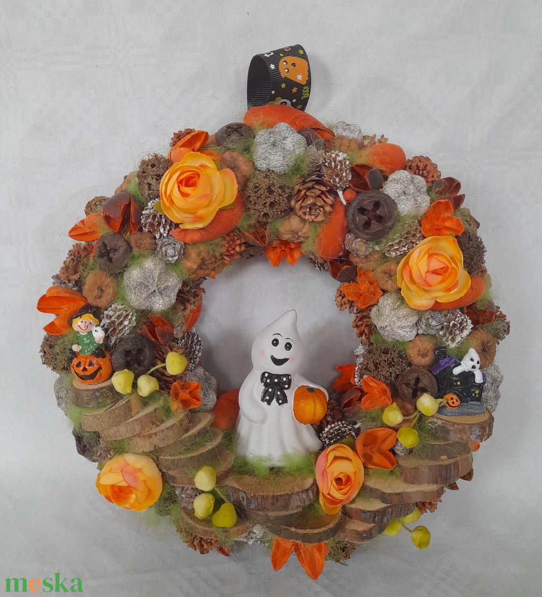  Vidám Szellem Halloweeni Ajtódísz - otthon & életmód - dekoráció - ajtó- és ablak dekoráció - ajtódísz & kopogtató - Meska.hu