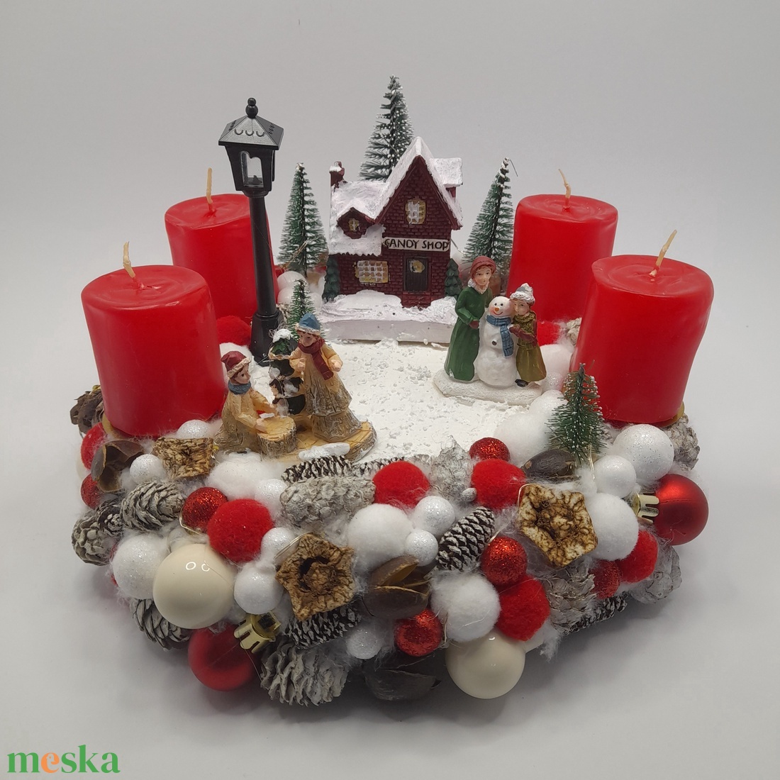Karácsonyi Candy Shop - karácsony - adventi díszek - adventi koszorú - Meska.hu