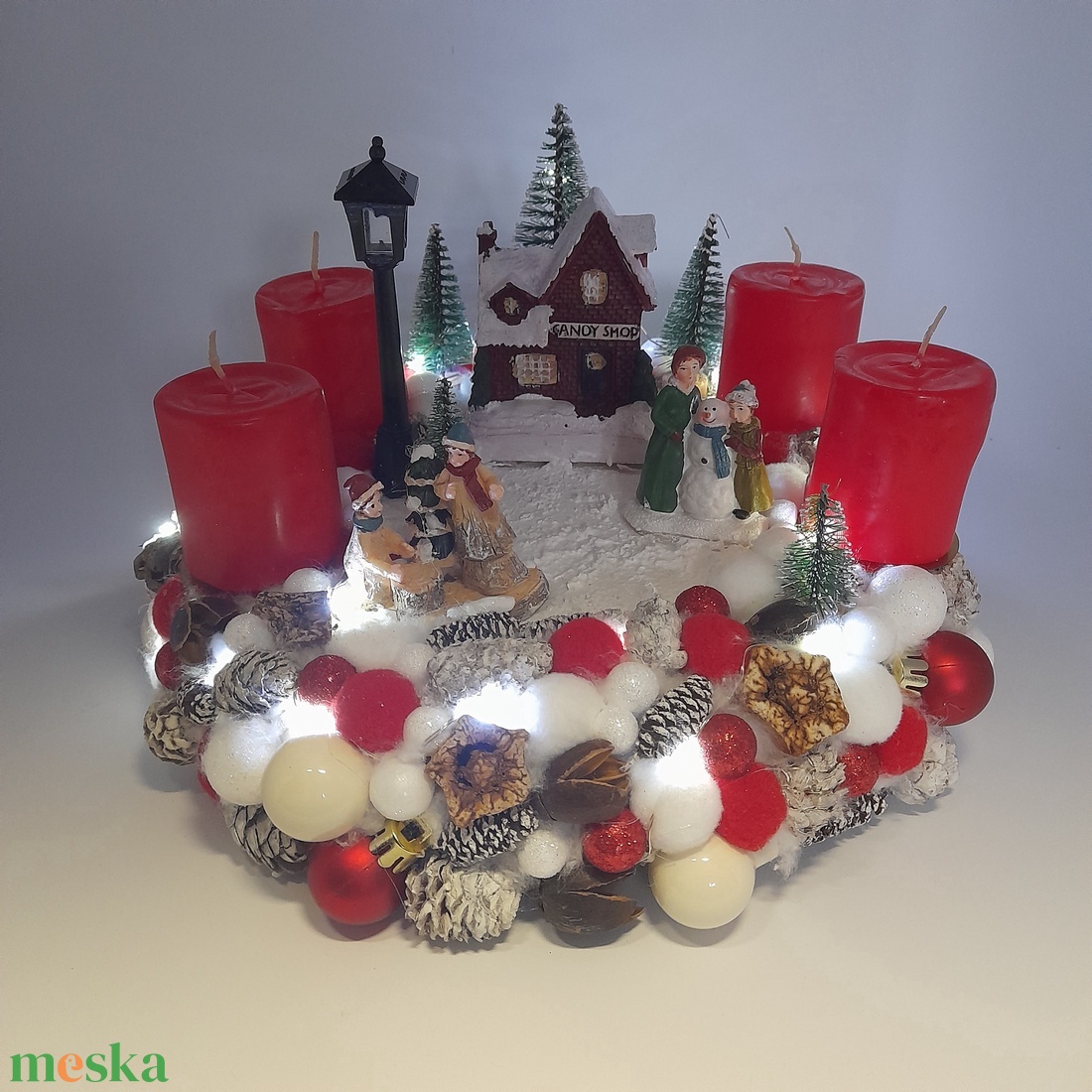 Karácsonyi Candy Shop - karácsony - adventi díszek - adventi koszorú - Meska.hu