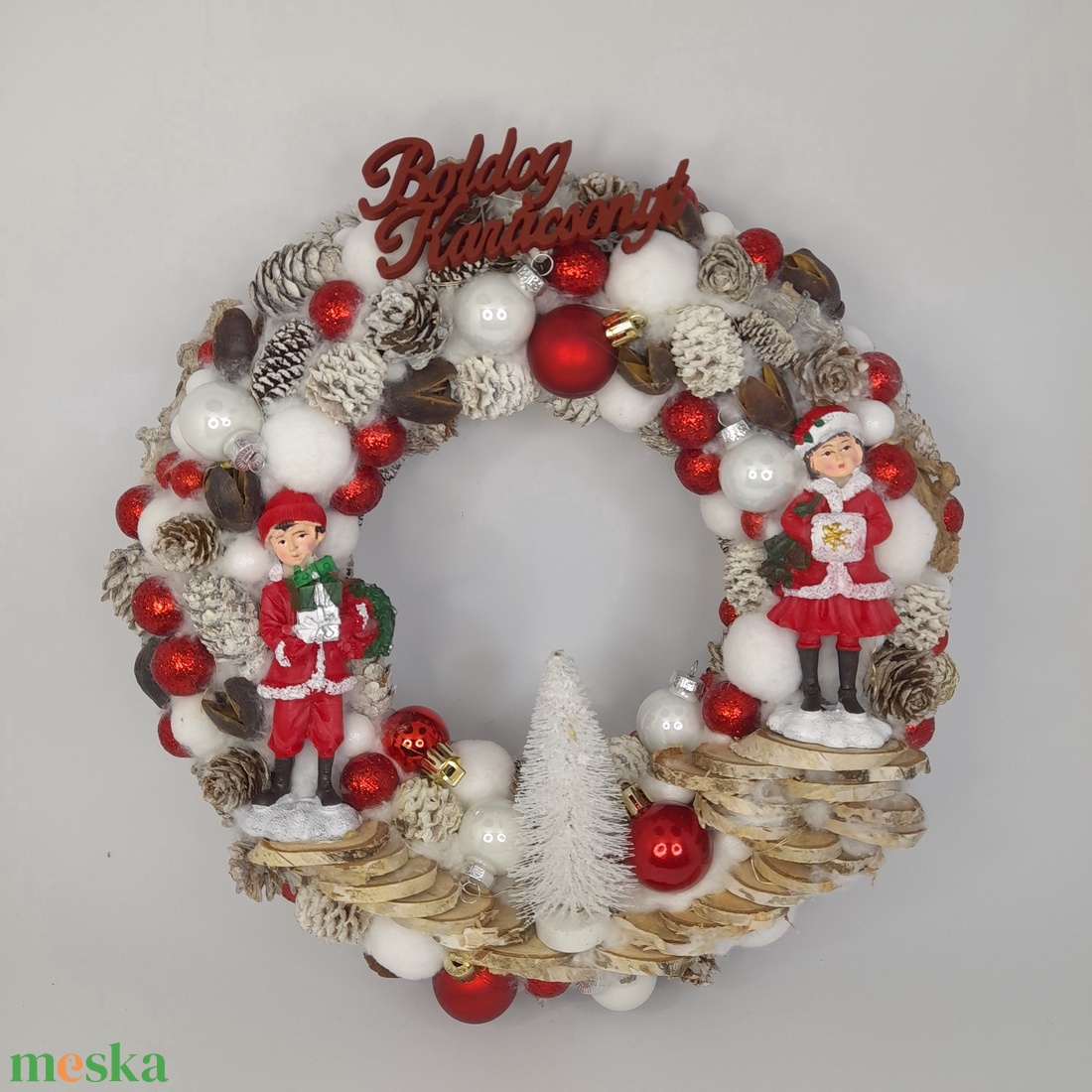 Karácsonyi LED-es Ajtódísz  Gyermekfigurás - karácsony - adventi díszek - adventi ajtódísz - Meska.hu