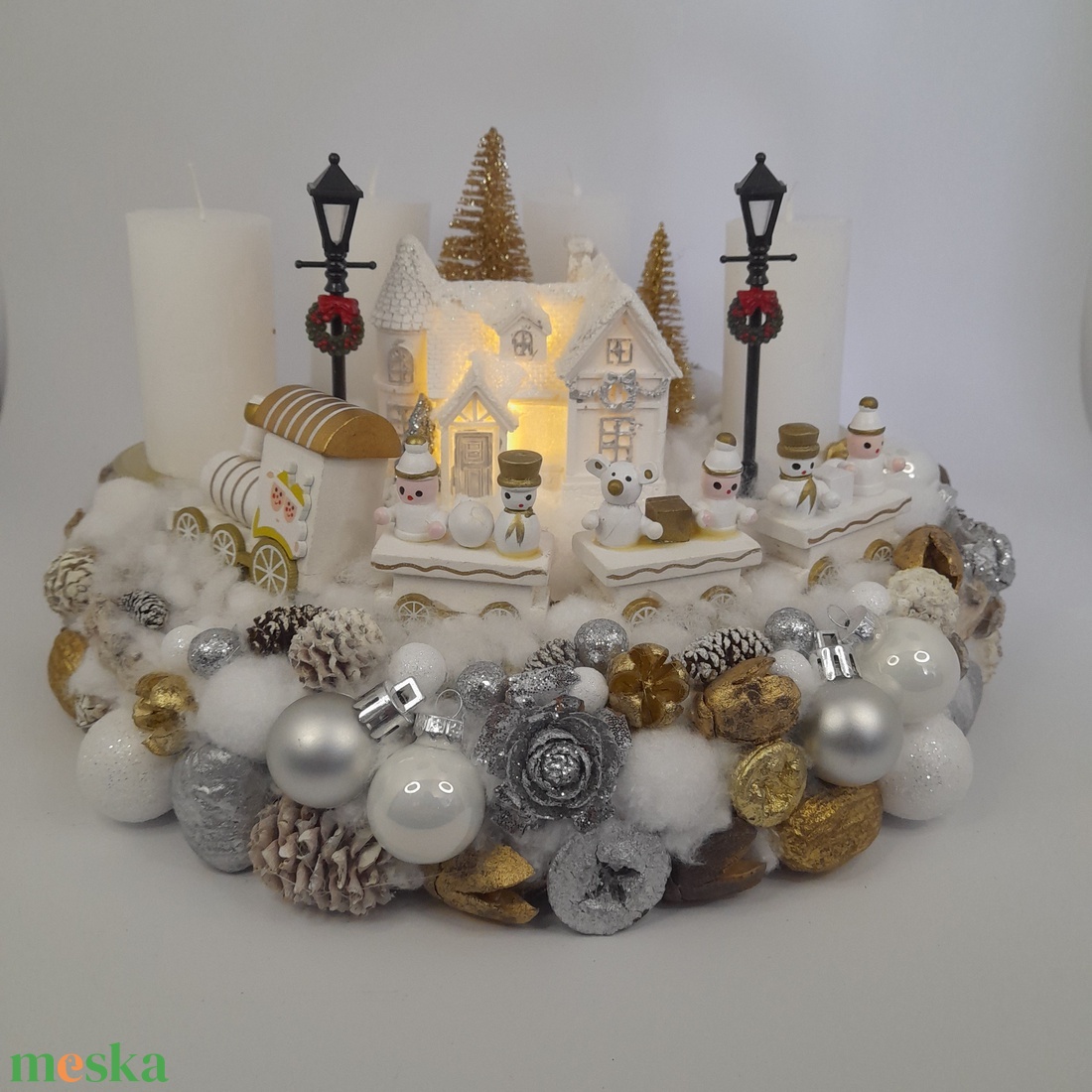 Téli Csodaország Adventi Dekoráció - karácsony - adventi díszek - adventi koszorú - Meska.hu
