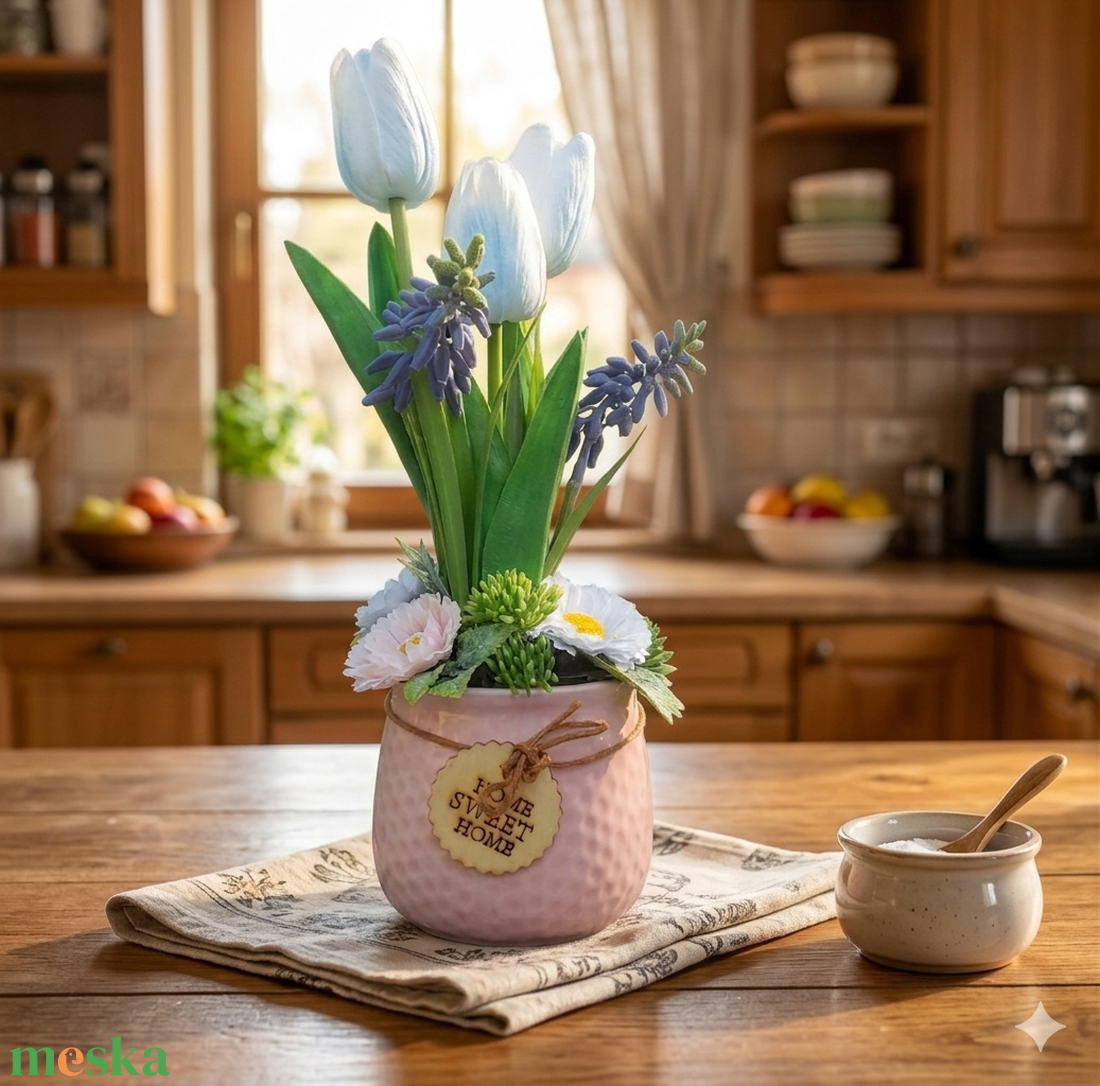 Örök tavaszi tulipáncsokor - otthon & életmód - virágdekoráció - virágdíszek - asztali virágdísz - Meska.hu
