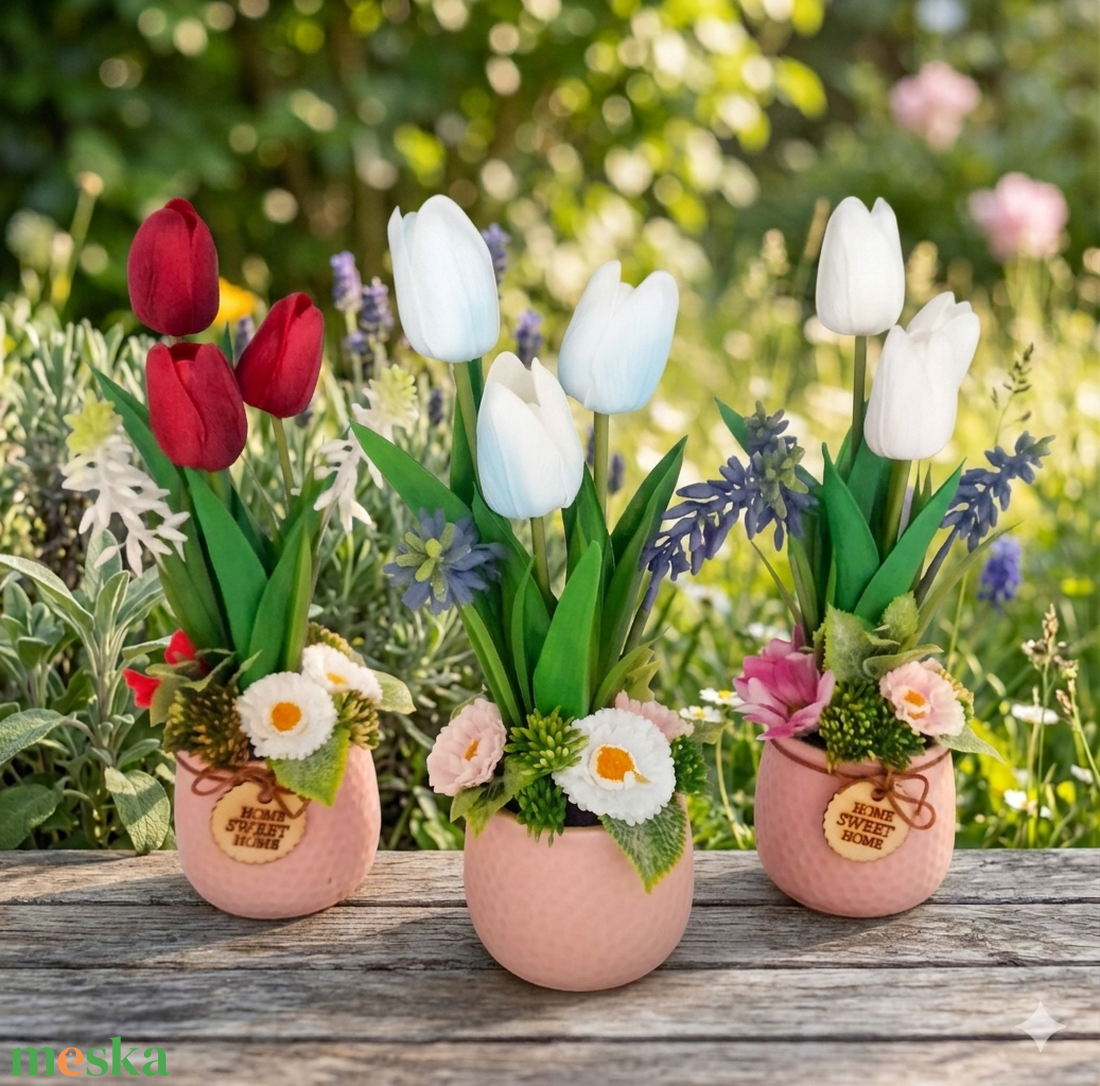 Örök tavaszi tulipáncsokor - otthon & életmód - virágdekoráció - virágdíszek - asztali virágdísz - Meska.hu