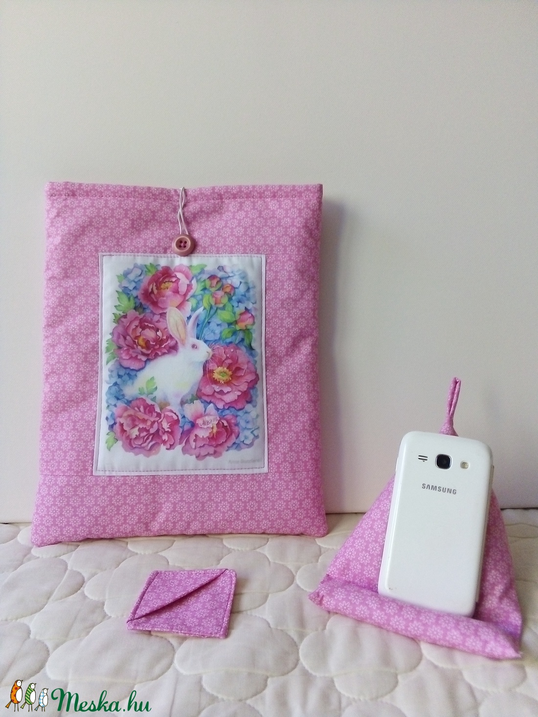 Nyuszis könyvtartó,telefontartó szett - könyv & zene - könyvtok - Meska.hu