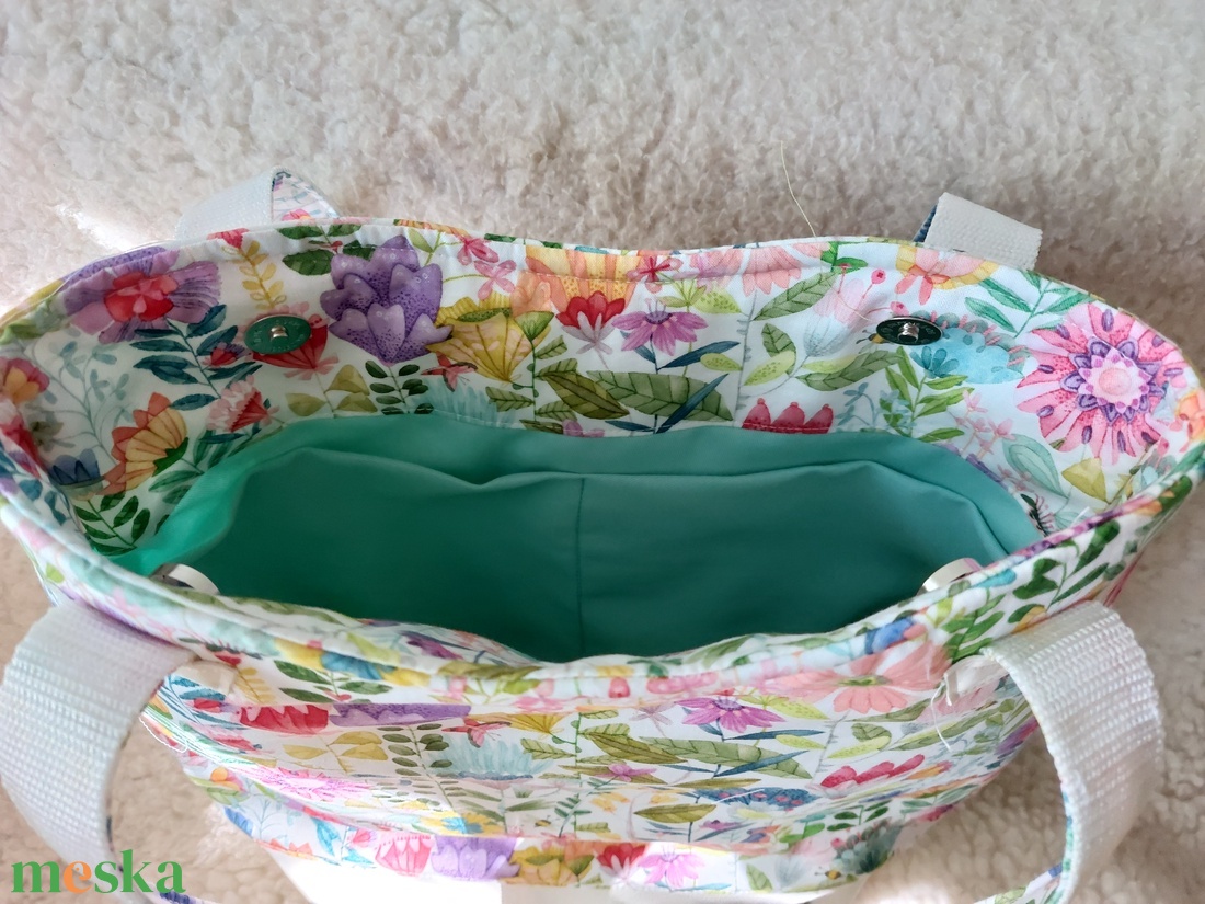 Virágmintás  nyári táska1 - táska & tok - kézitáska & válltáska - válltáska - Meska.hu