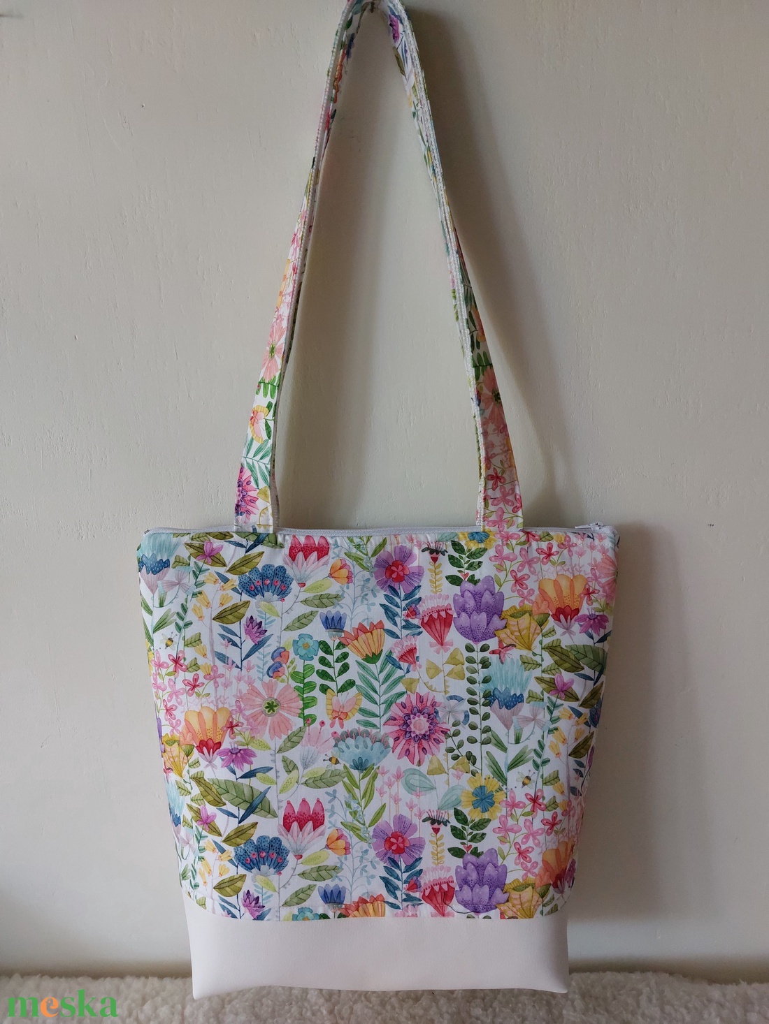 Nyári virágmintás táska2 - táska & tok - kézitáska & válltáska - válltáska - Meska.hu