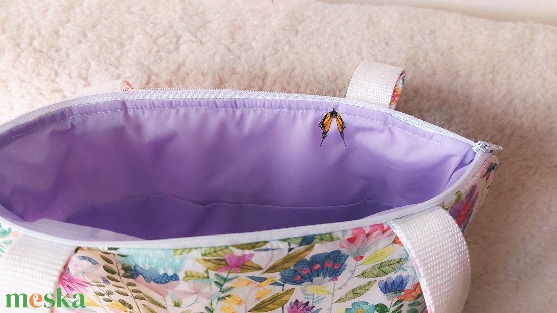 Nyári virágmintás táska2 - táska & tok - kézitáska & válltáska - válltáska - Meska.hu