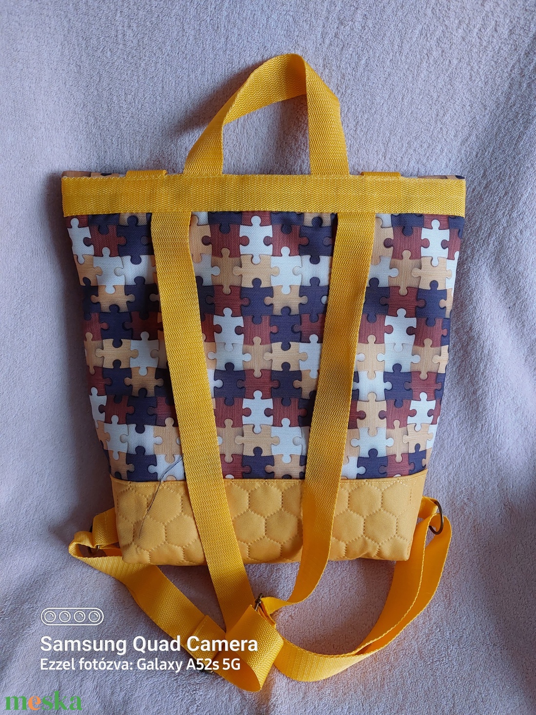 Sárga puzzle táska - táska & tok - hátizsák - hátizsák - Meska.hu Sárga puzzle táska - táska & tok - hátizsák - hátizsák - Meska.hu