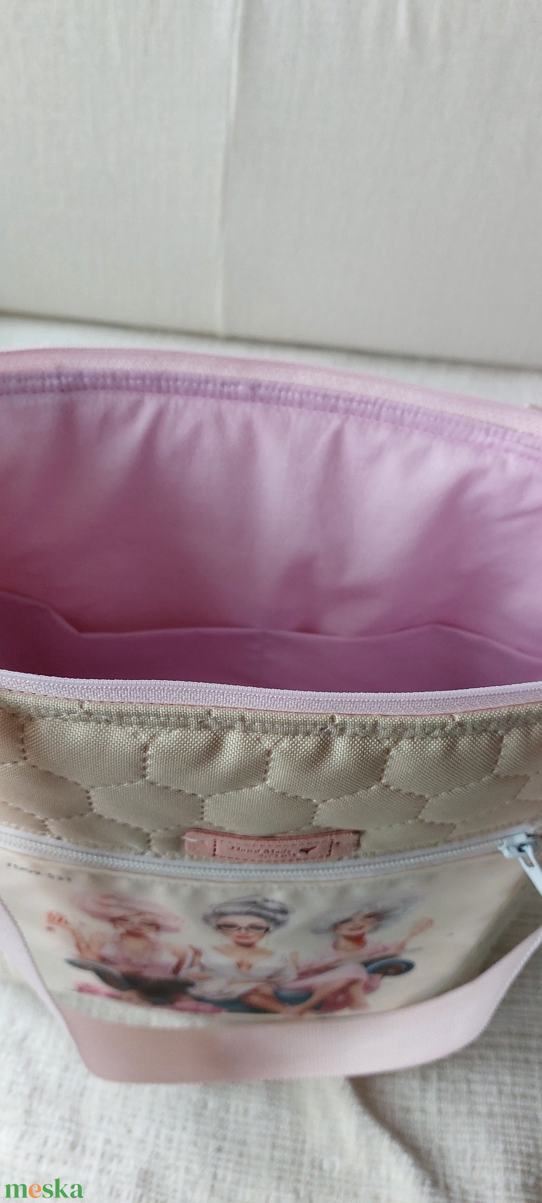 Vajszínű steppelt nőcis táska - táska & tok - kézitáska & válltáska - válltáska - Meska.hu