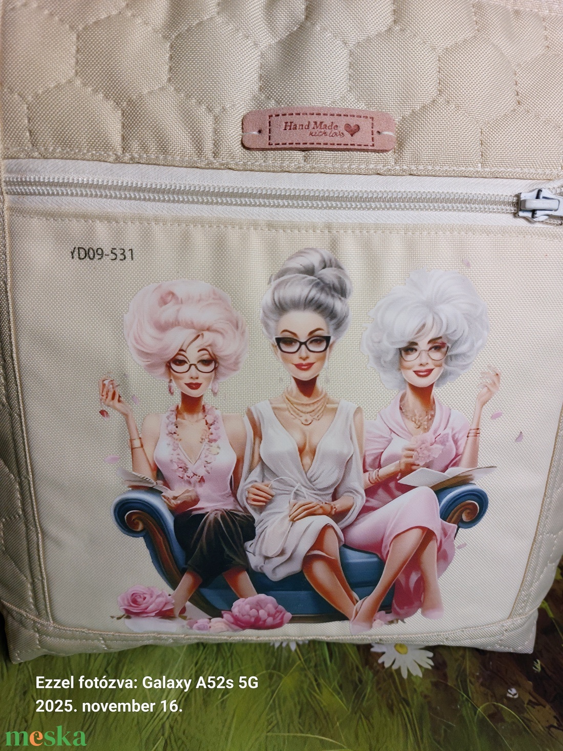 Vajszínű steppelt nőcis táska - táska & tok - kézitáska & válltáska - válltáska - Meska.hu