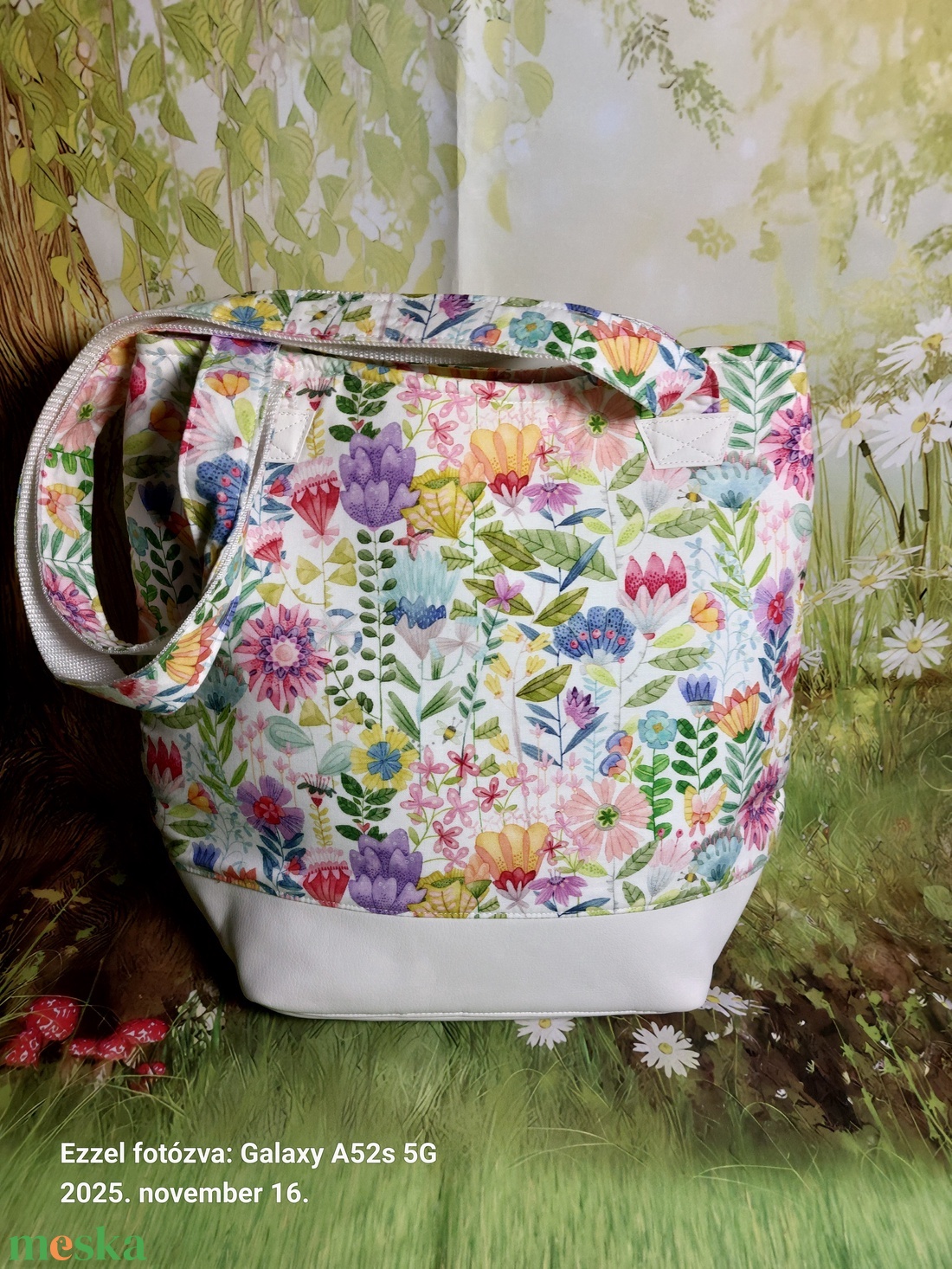Virágmintás  nyári táska1 - táska & tok - kézitáska & válltáska - válltáska - Meska.hu