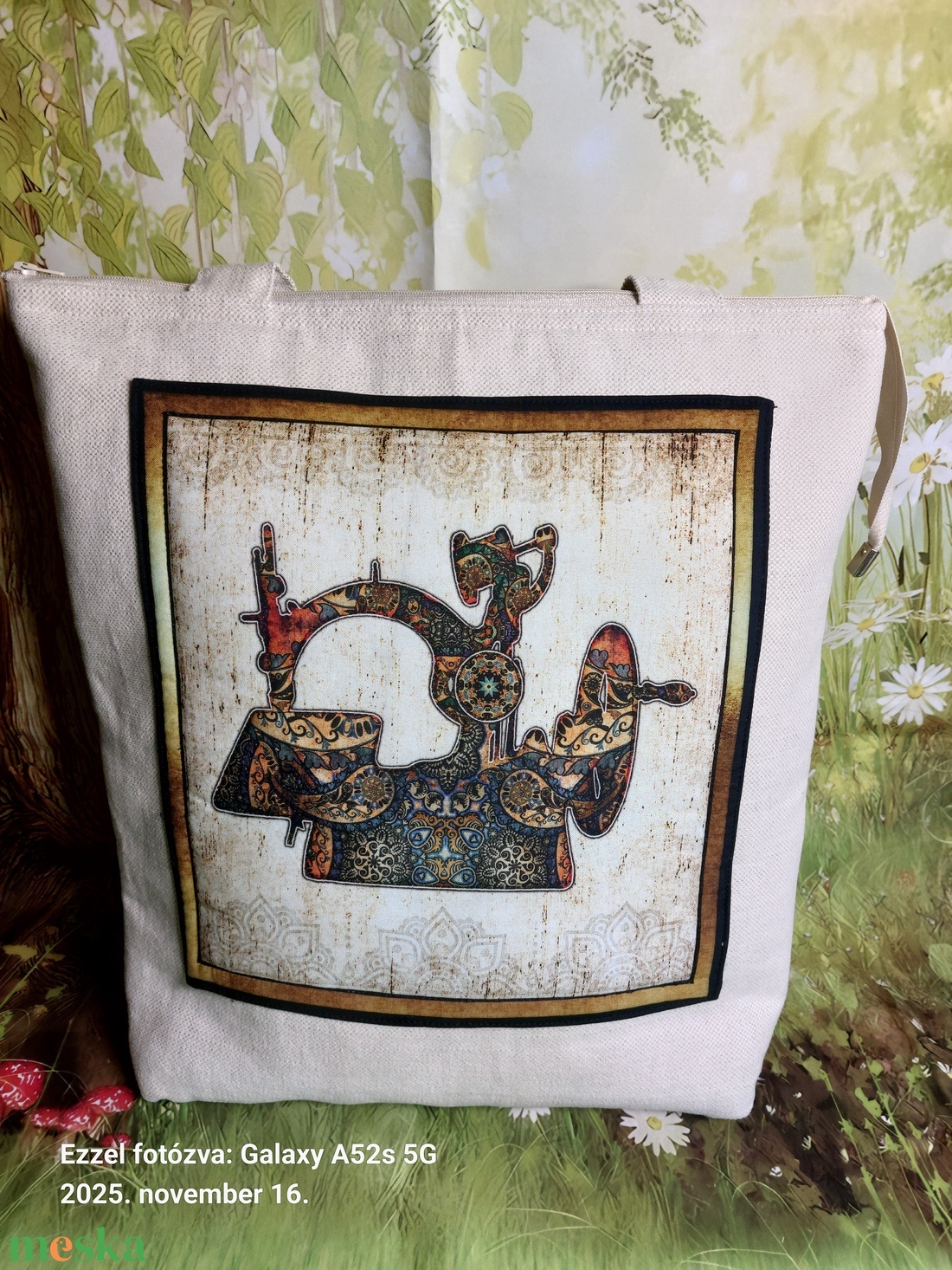 Varrógépes szövet táska - táska & tok - kézitáska & válltáska - válltáska - Meska.hu