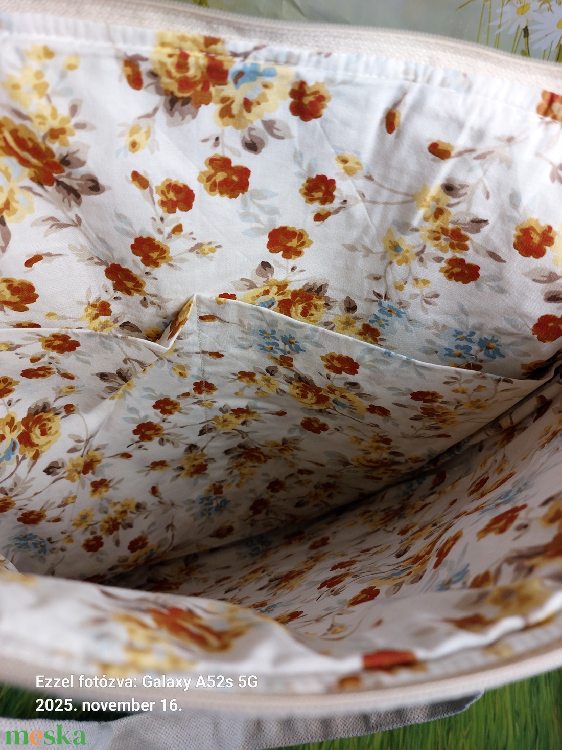 Csipkés-virágos szövet táska - táska & tok - kézitáska & válltáska - válltáska - Meska.hu