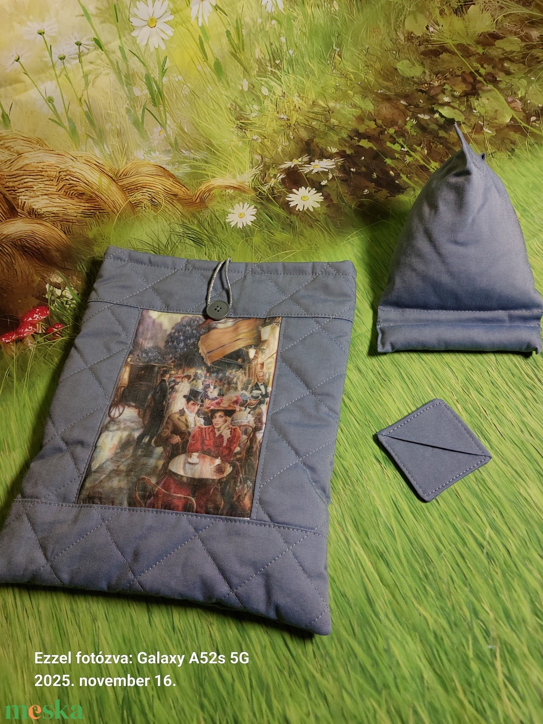 Szürke romantikus könyvtartó,telefontartó szett - könyv & zene - könyvtok - Meska.hu