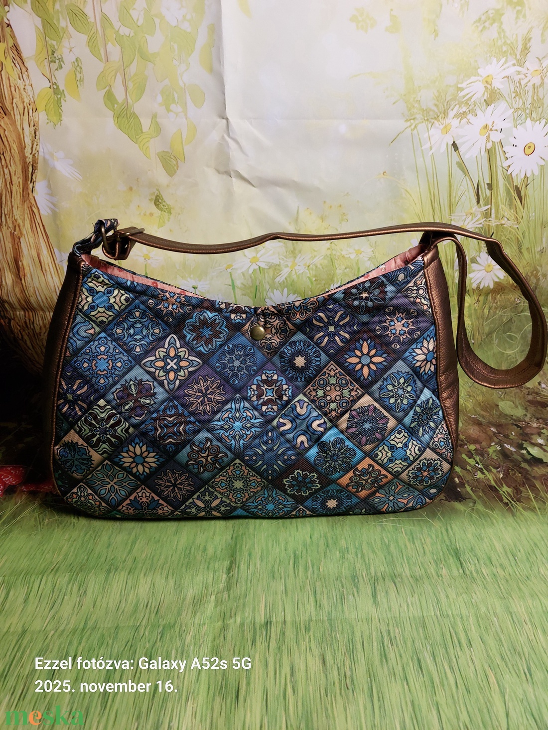 Marokkói csempemintás kistáska - táska & tok - kézitáska & válltáska - kézitáska - Meska.hu