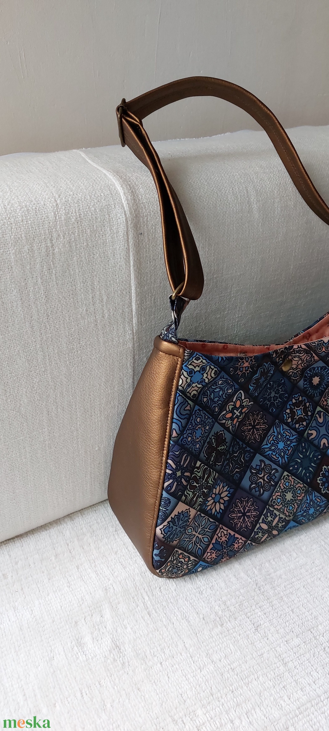 Marokkói csempemintás kistáska - táska & tok - kézitáska & válltáska - kézitáska - Meska.hu