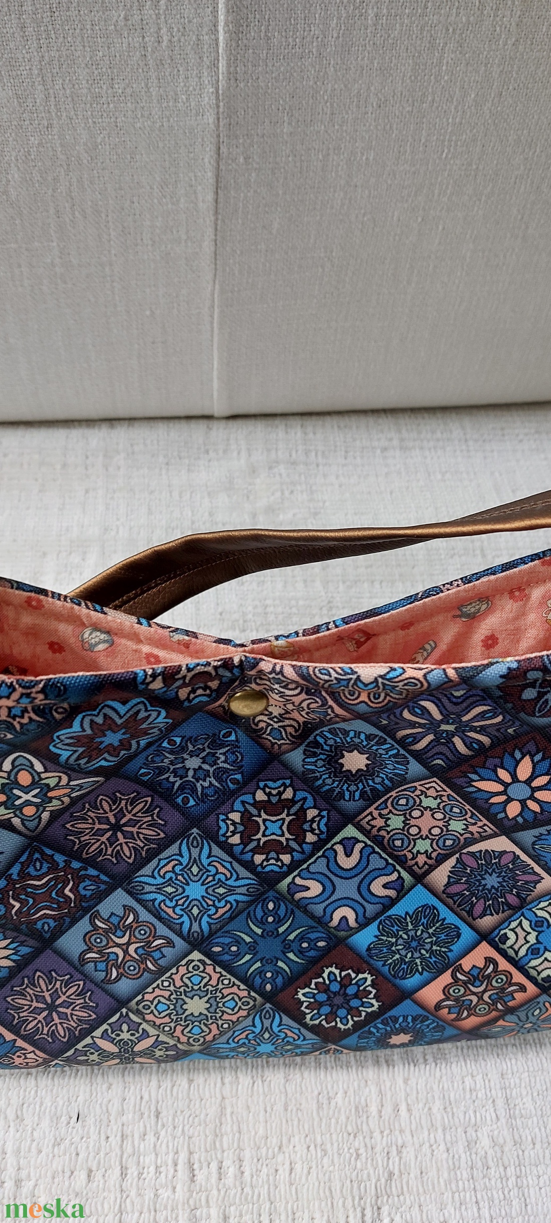 Marokkói csempemintás kistáska - táska & tok - kézitáska & válltáska - kézitáska - Meska.hu