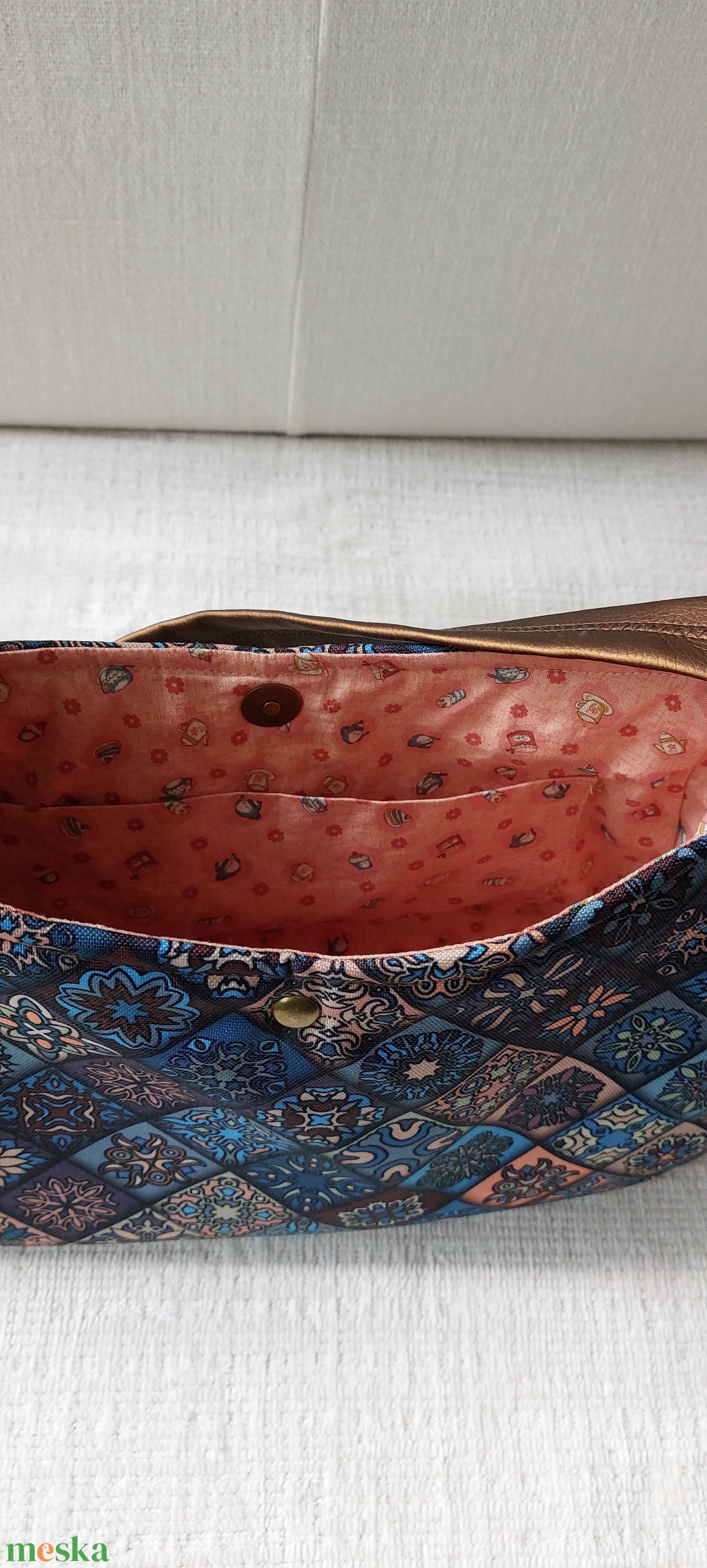 Marokkói csempemintás kistáska - táska & tok - kézitáska & válltáska - kézitáska - Meska.hu