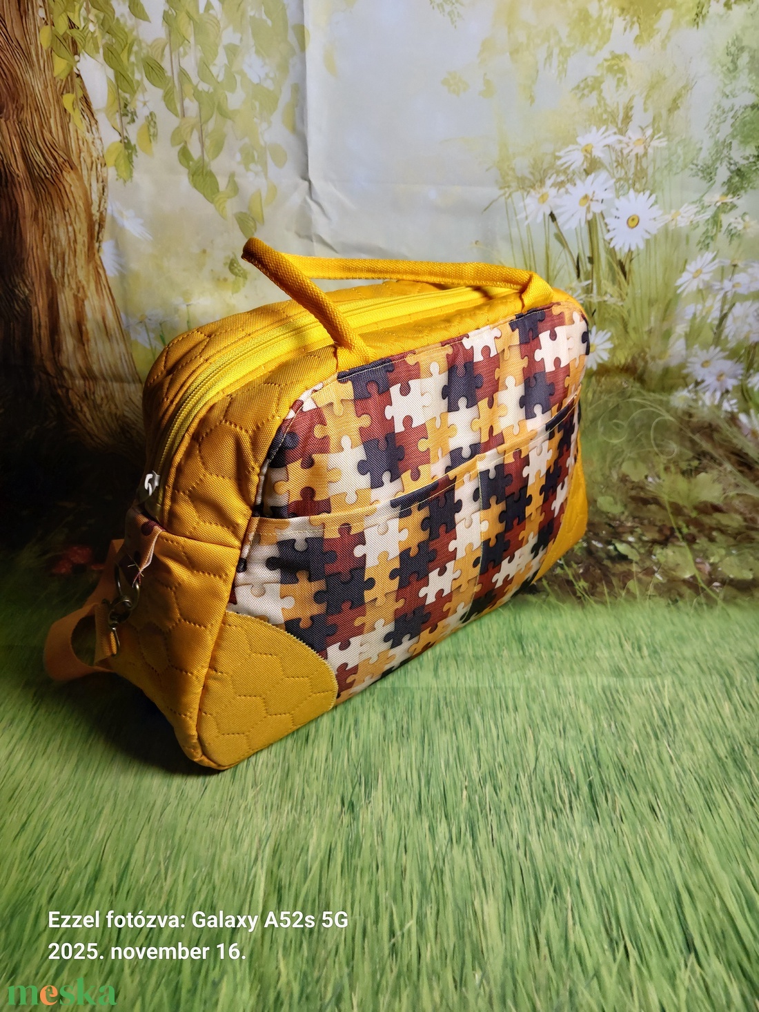 Mozaikos kicsi utazótáska - táska & tok - kézitáska & válltáska - nagy pakolós táska - Meska.hu