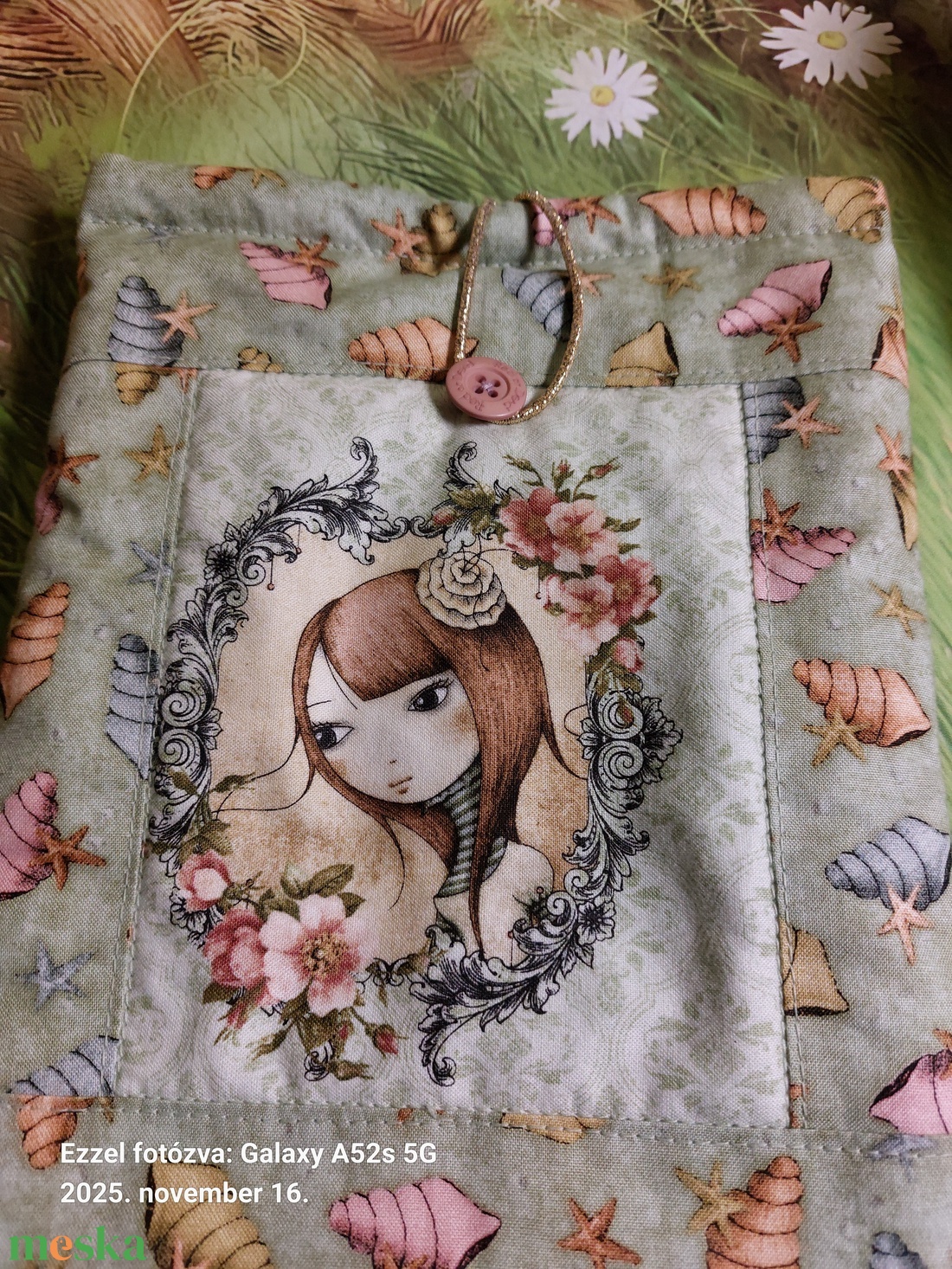 Mirabellés könyvtartó,könyvjelzővel - táska & tok - ebook & tablet tok - Meska.hu